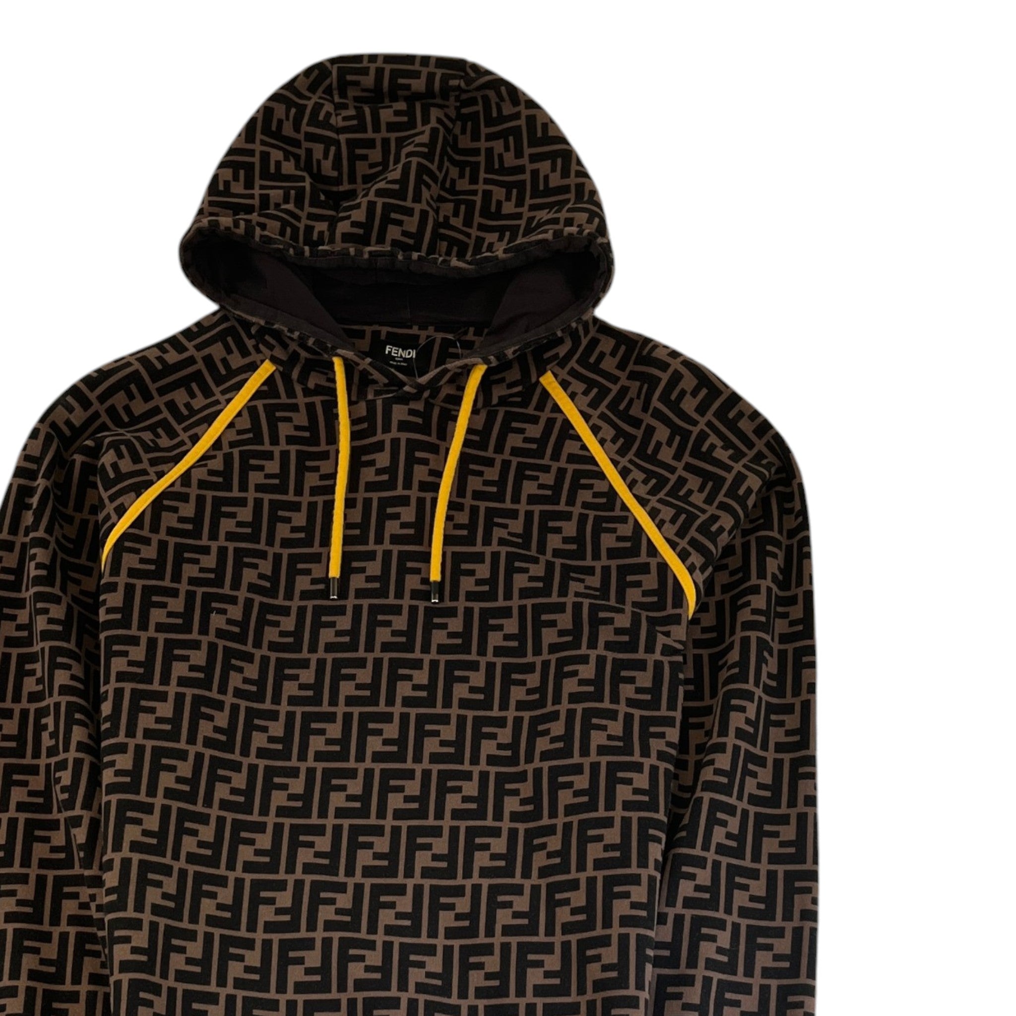 Men's Ff Monogram Hoodie Brown Size M
