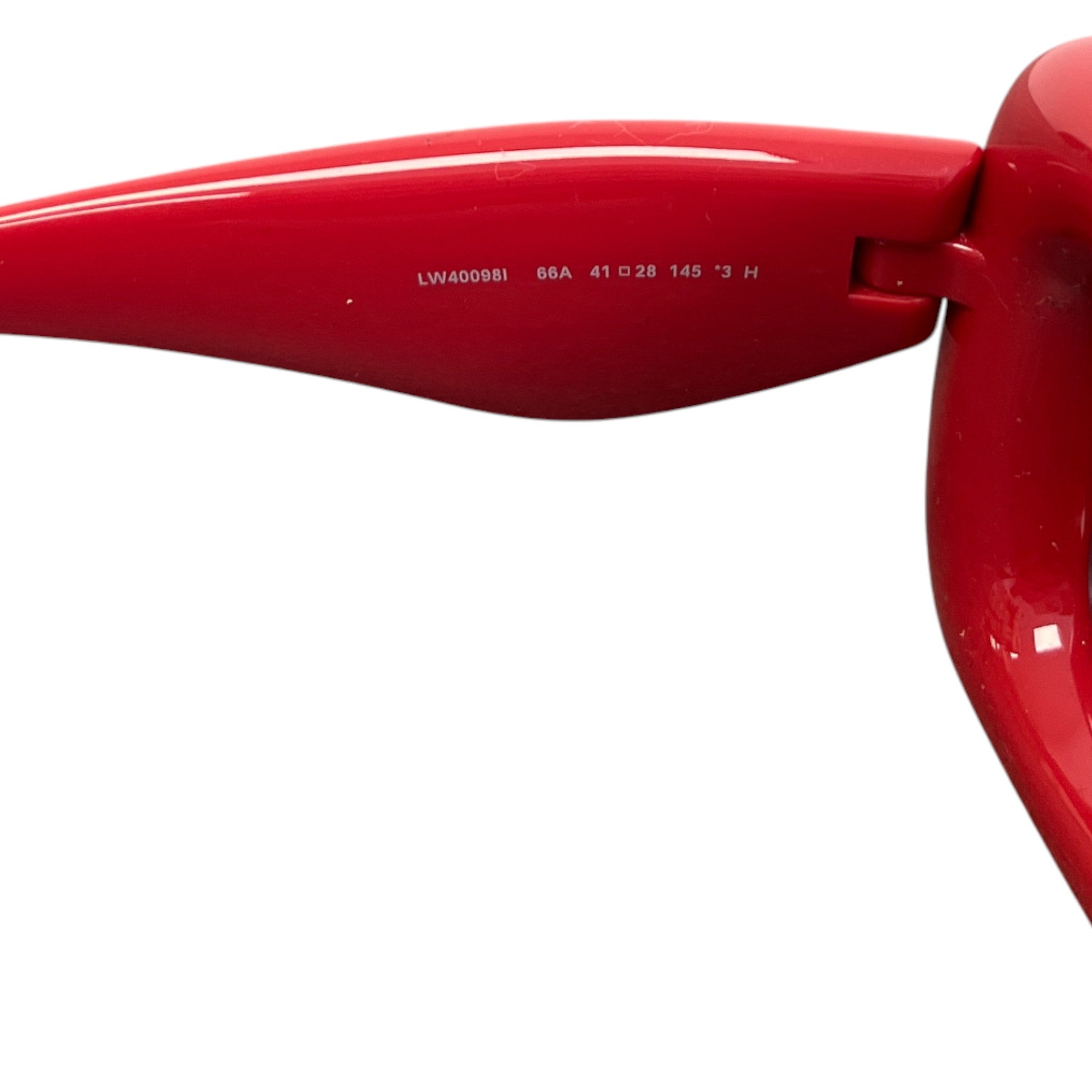 Women's Lw400981 Inflated Rectangular Sunglasses Red