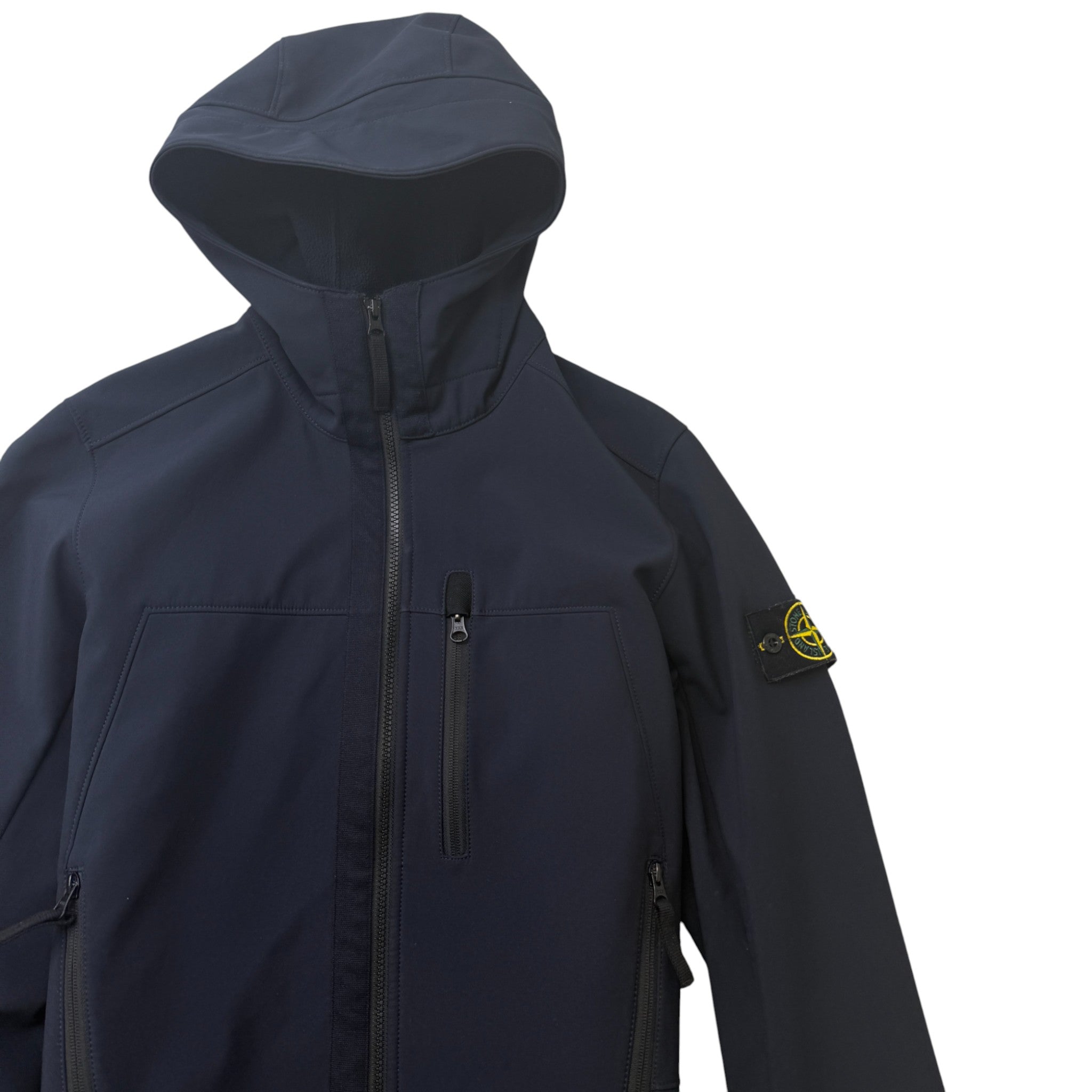 Men's Applique Logo Soft Shell R Jacket Navy Size M