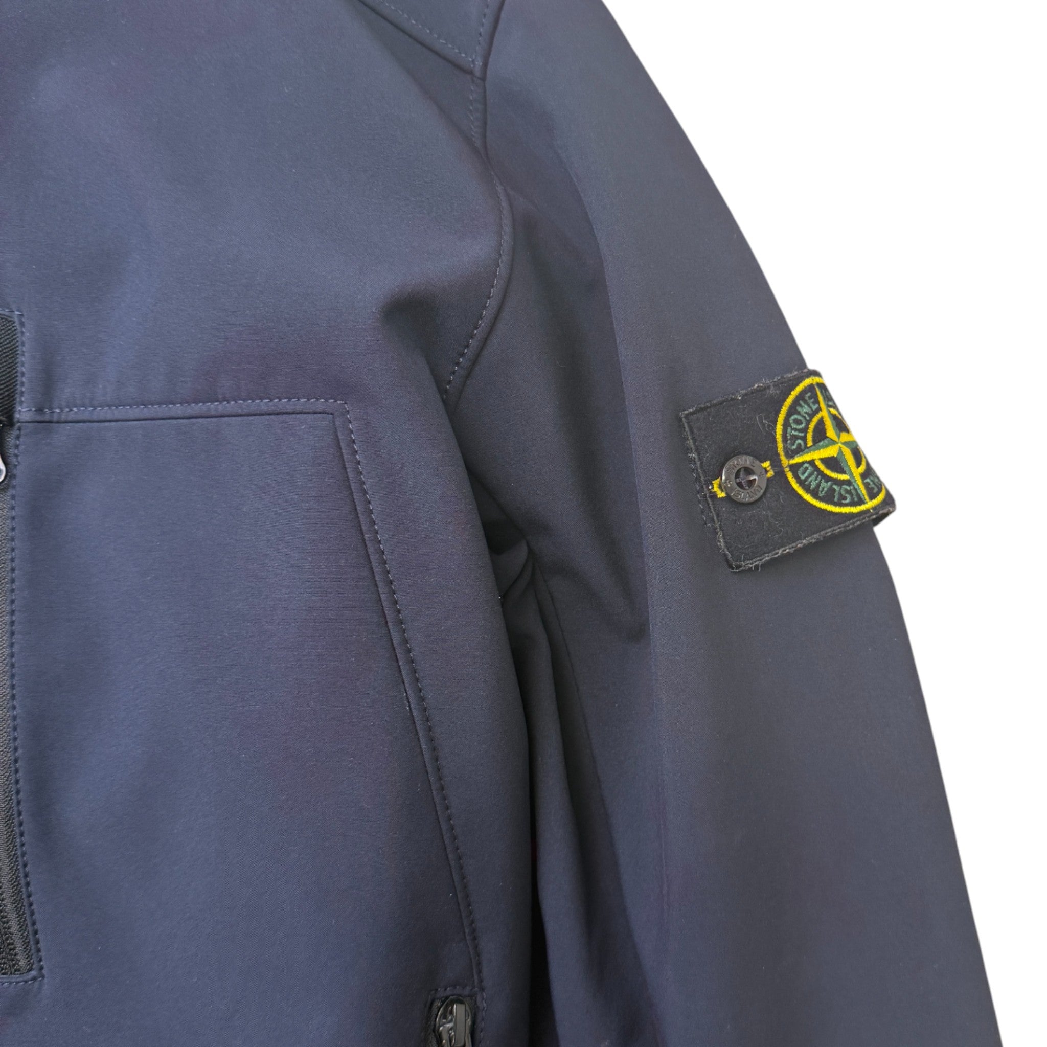 Men's Applique Logo Soft Shell R Jacket Navy Size M