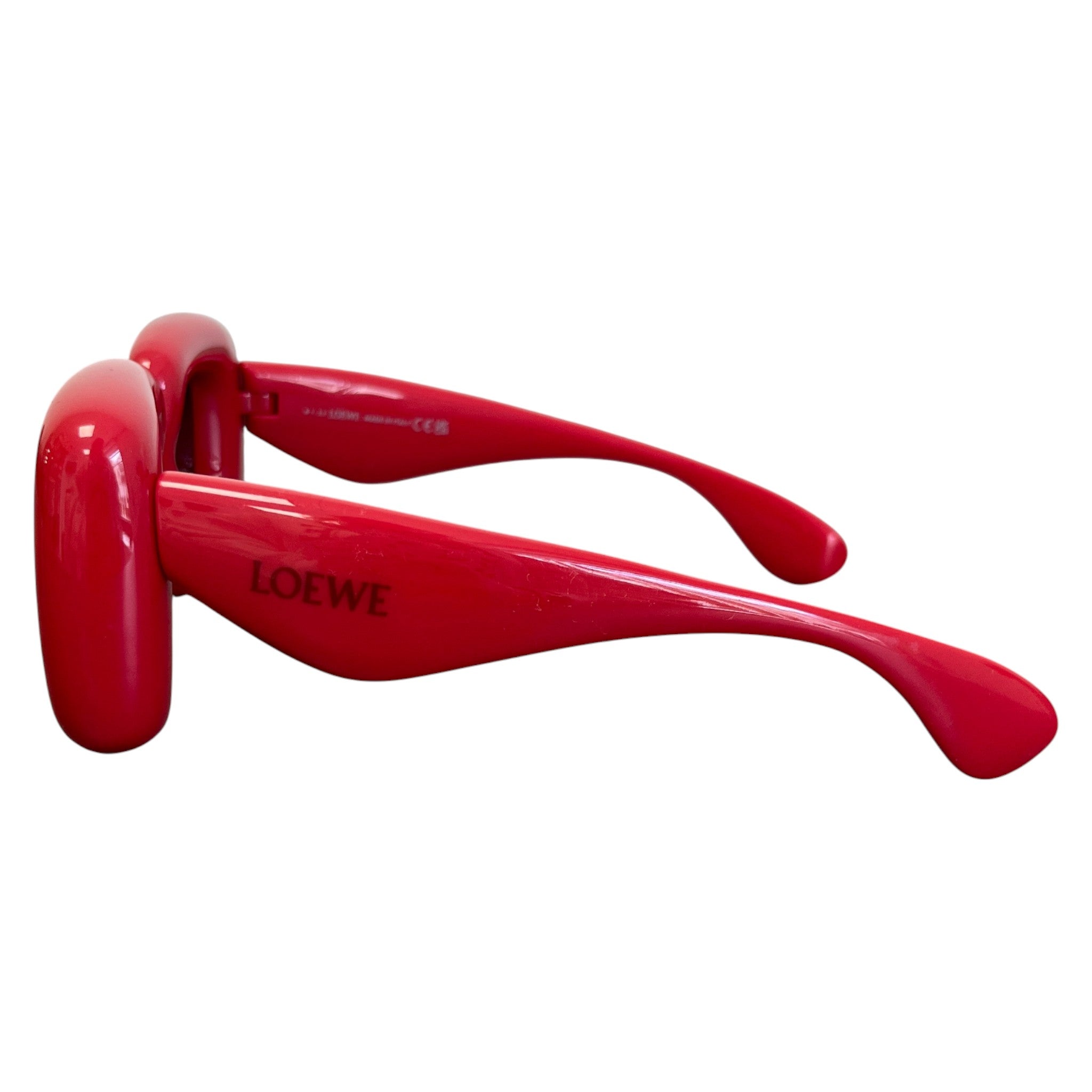 Women's Lw400981 Inflated Rectangular Sunglasses Red
