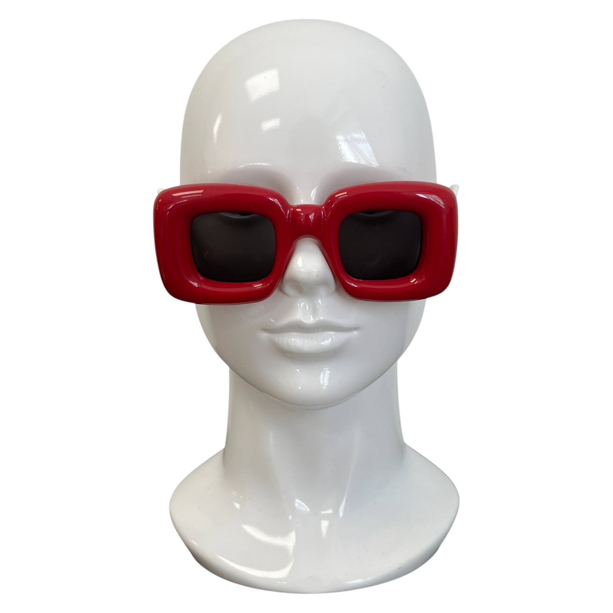 Women's Lw400981 Inflated Rectangular Sunglasses Red