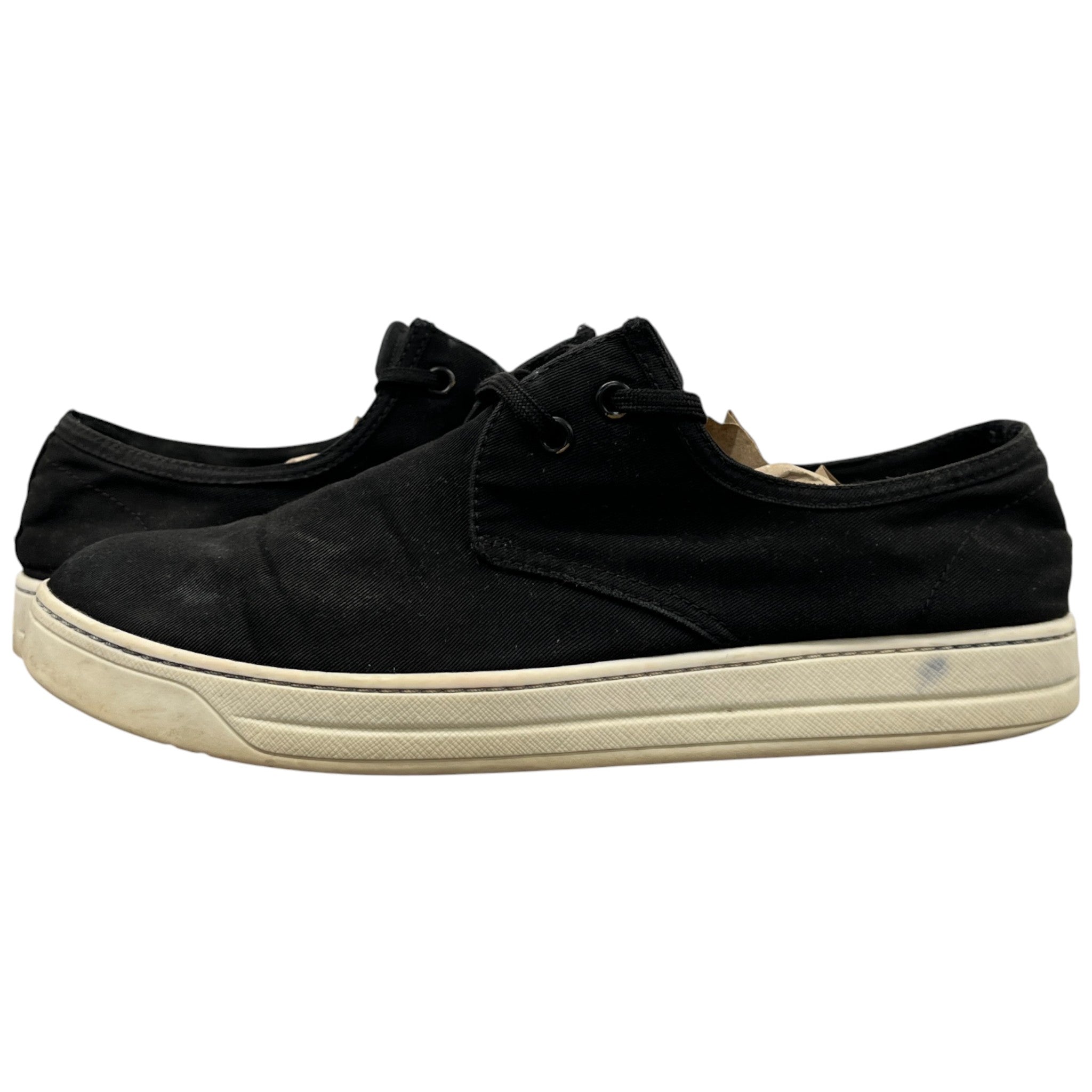 Men's Espadrille Lace Low Trainers Black Size EU 39.5 / UK 5.5