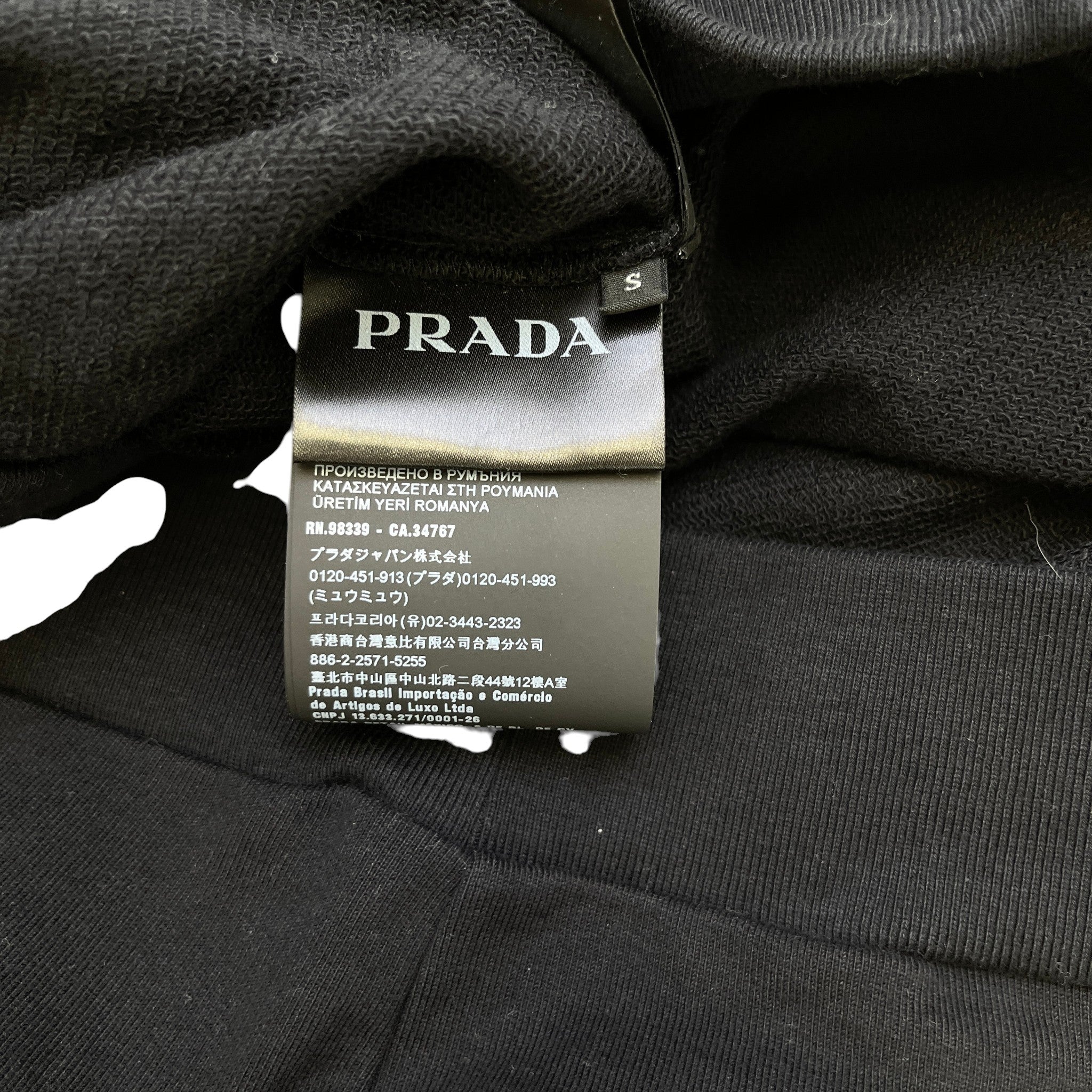 Men's Triangle Logo Nylon Sweatshirt Black Size S