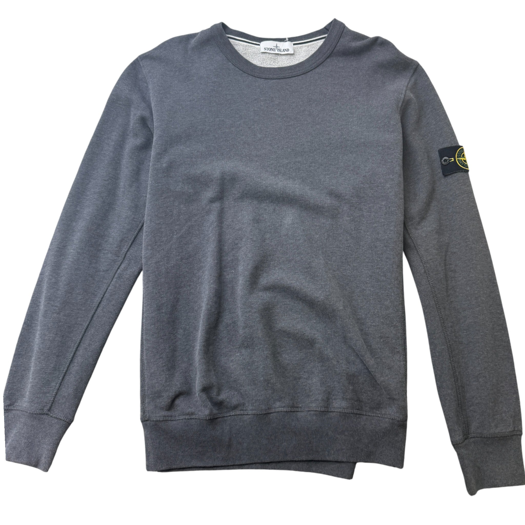 Men's Applique Logo Sweatshirt Grey Size XXL