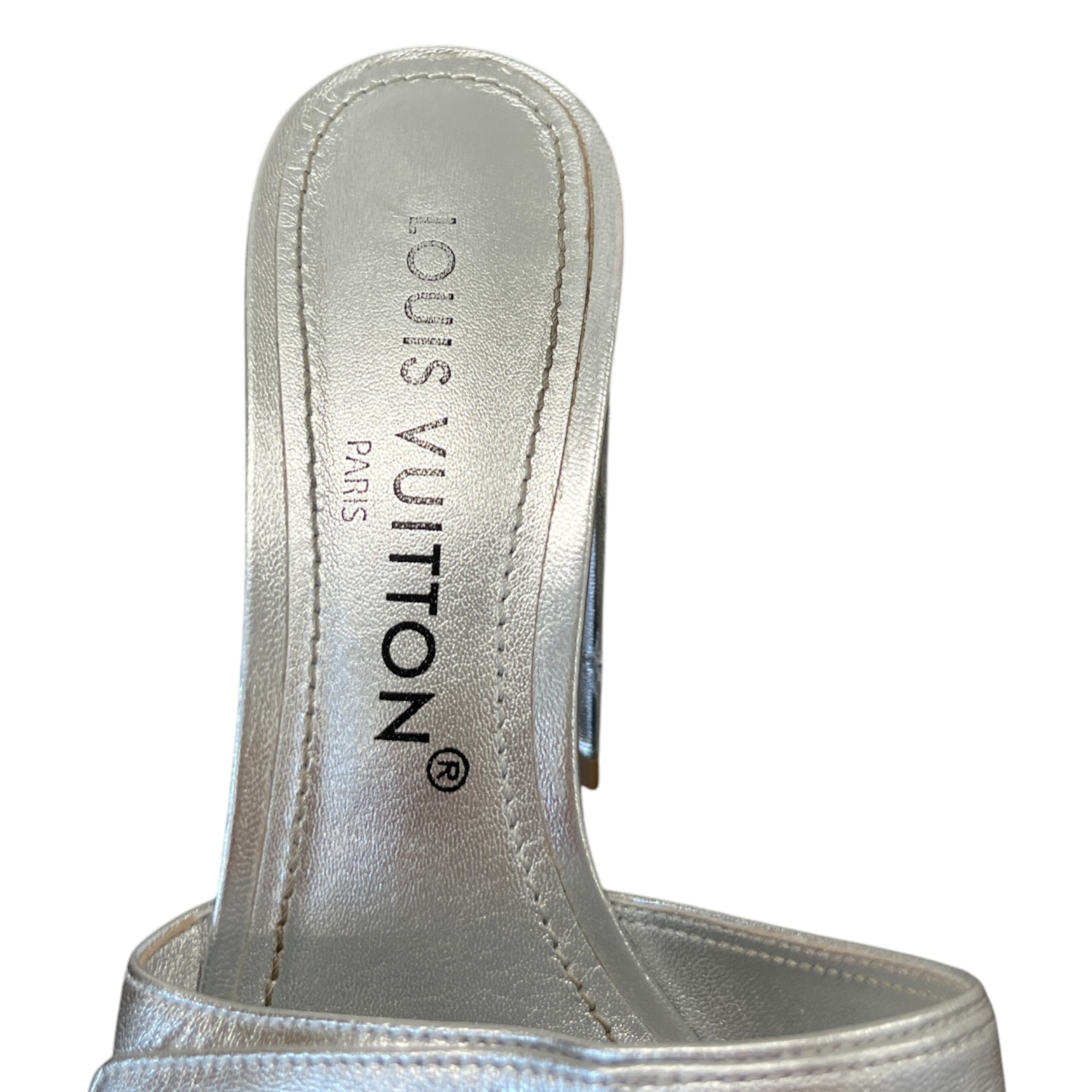 Women's Diamond Lv Logo Heels Silver Size EU 37 / UK 4