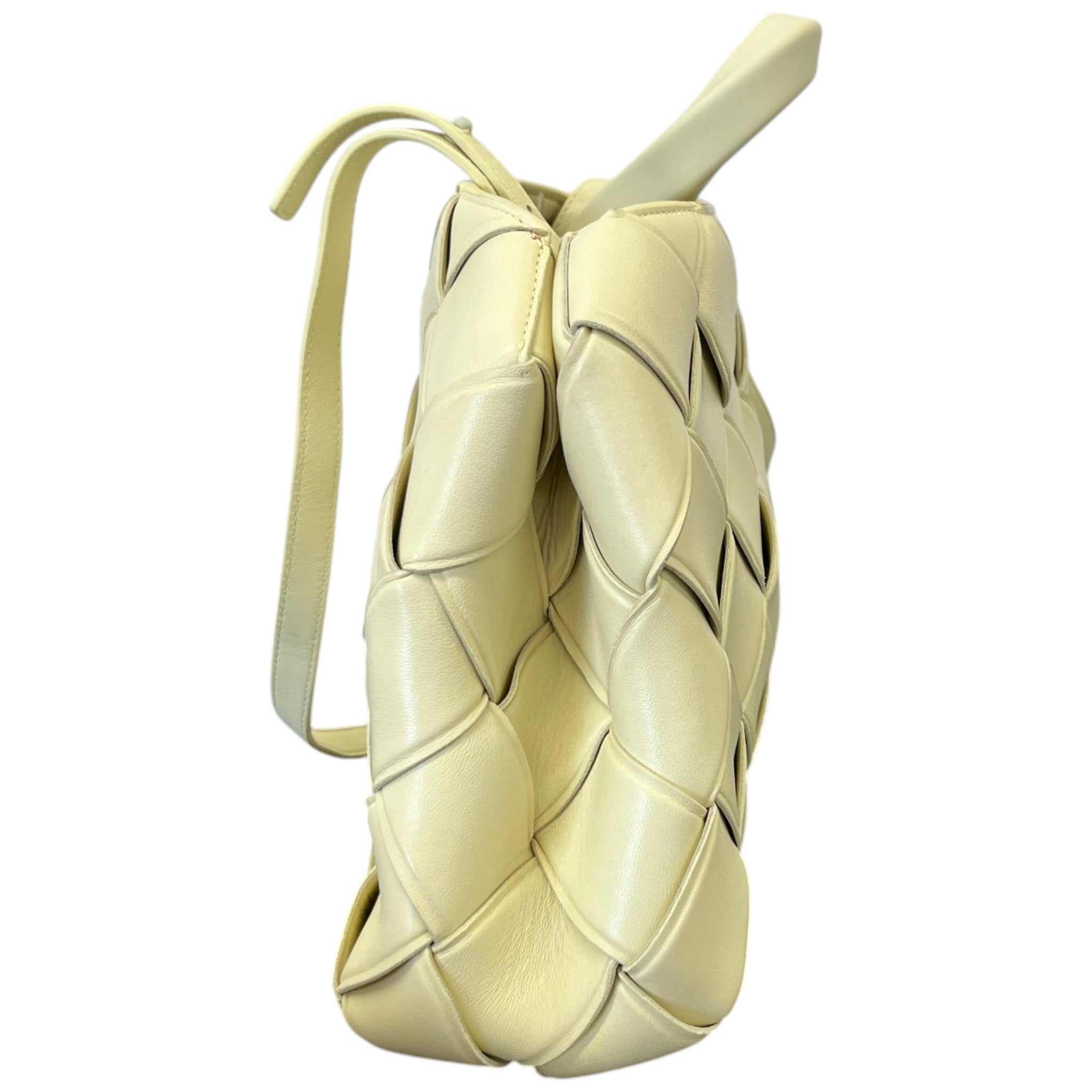 Women's Woven Intrecciato Top Handle Grasp Bag Yellow
