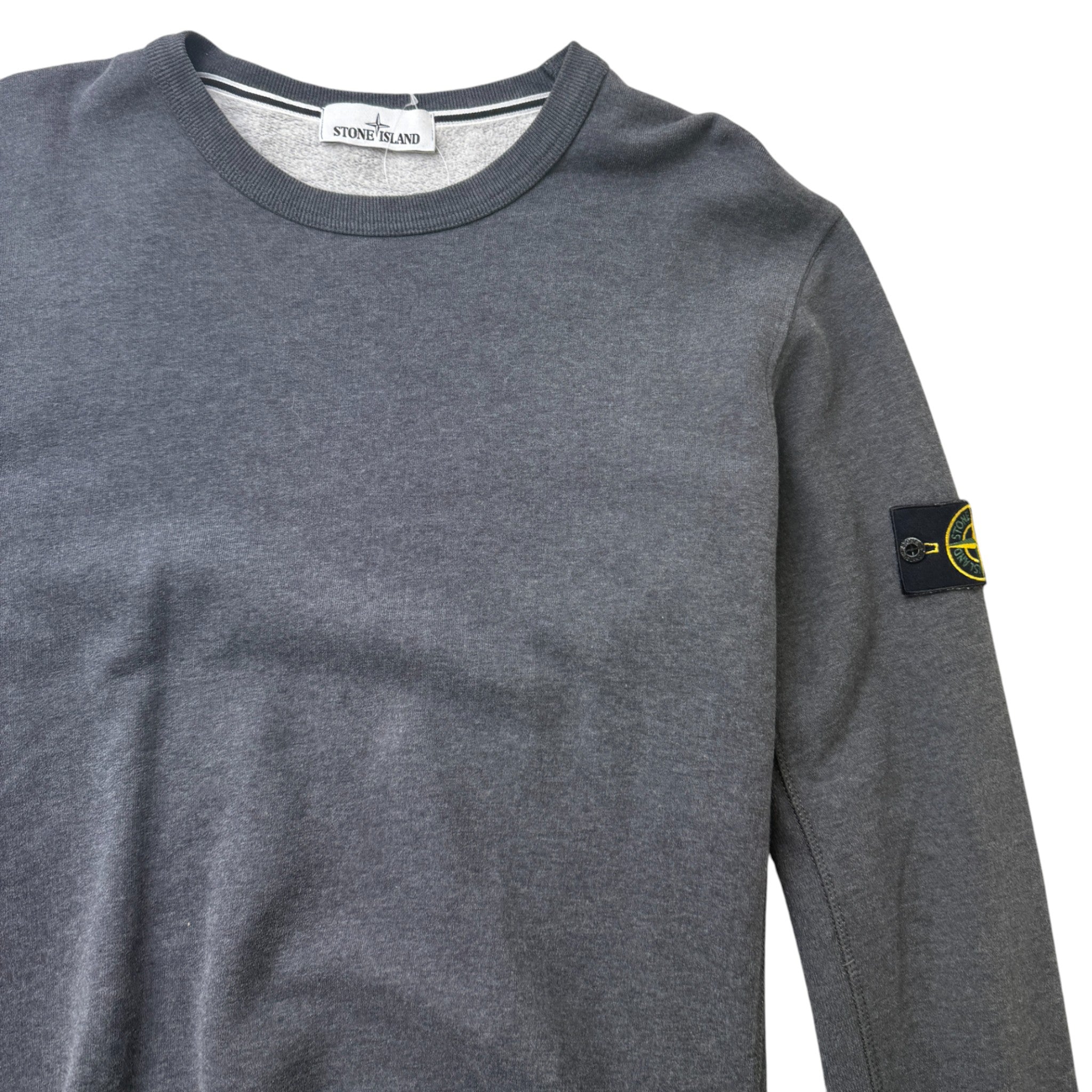 Men's Applique Logo Sweatshirt Grey Size XXL