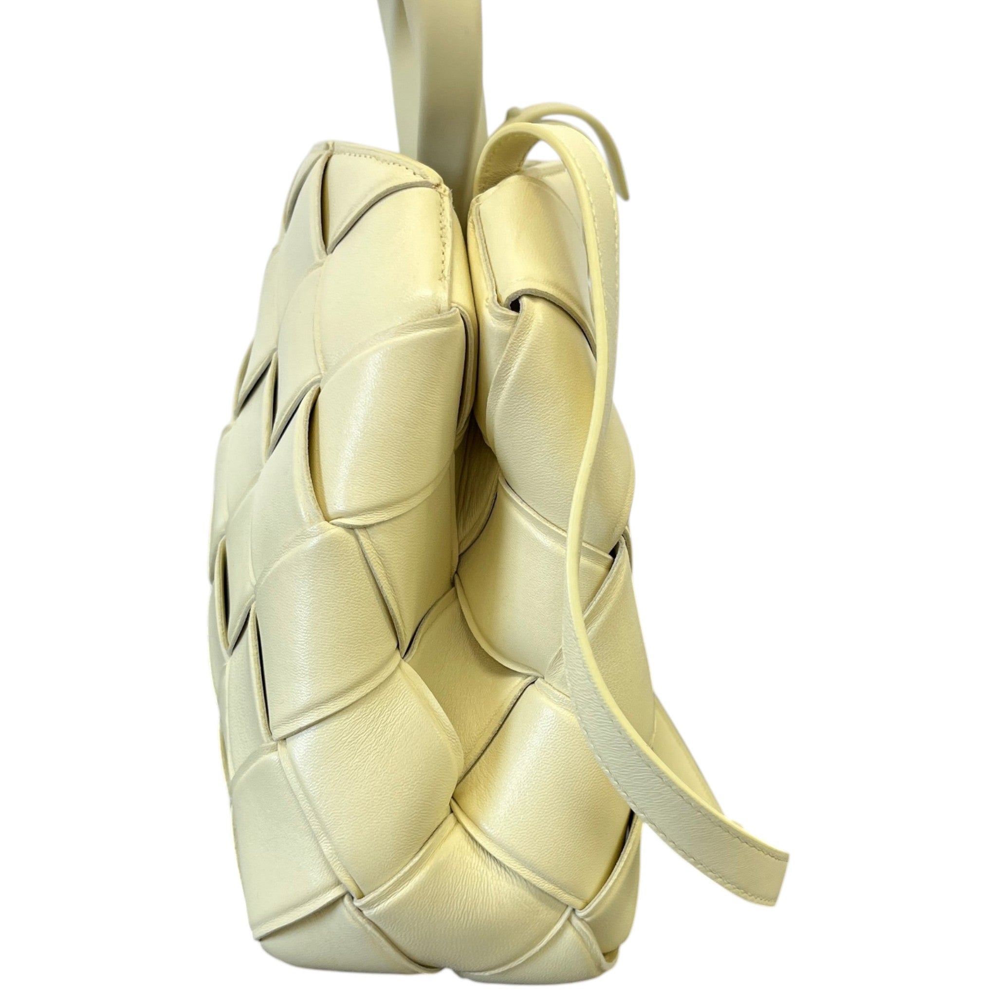 Women's Woven Intrecciato Top Handle Grasp Bag Yellow