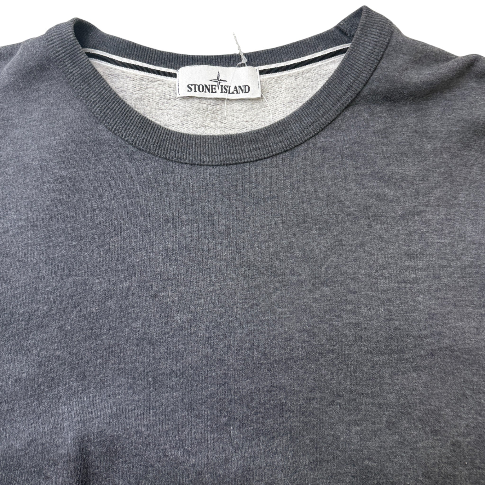 Men's Applique Logo Sweatshirt Grey Size XXL