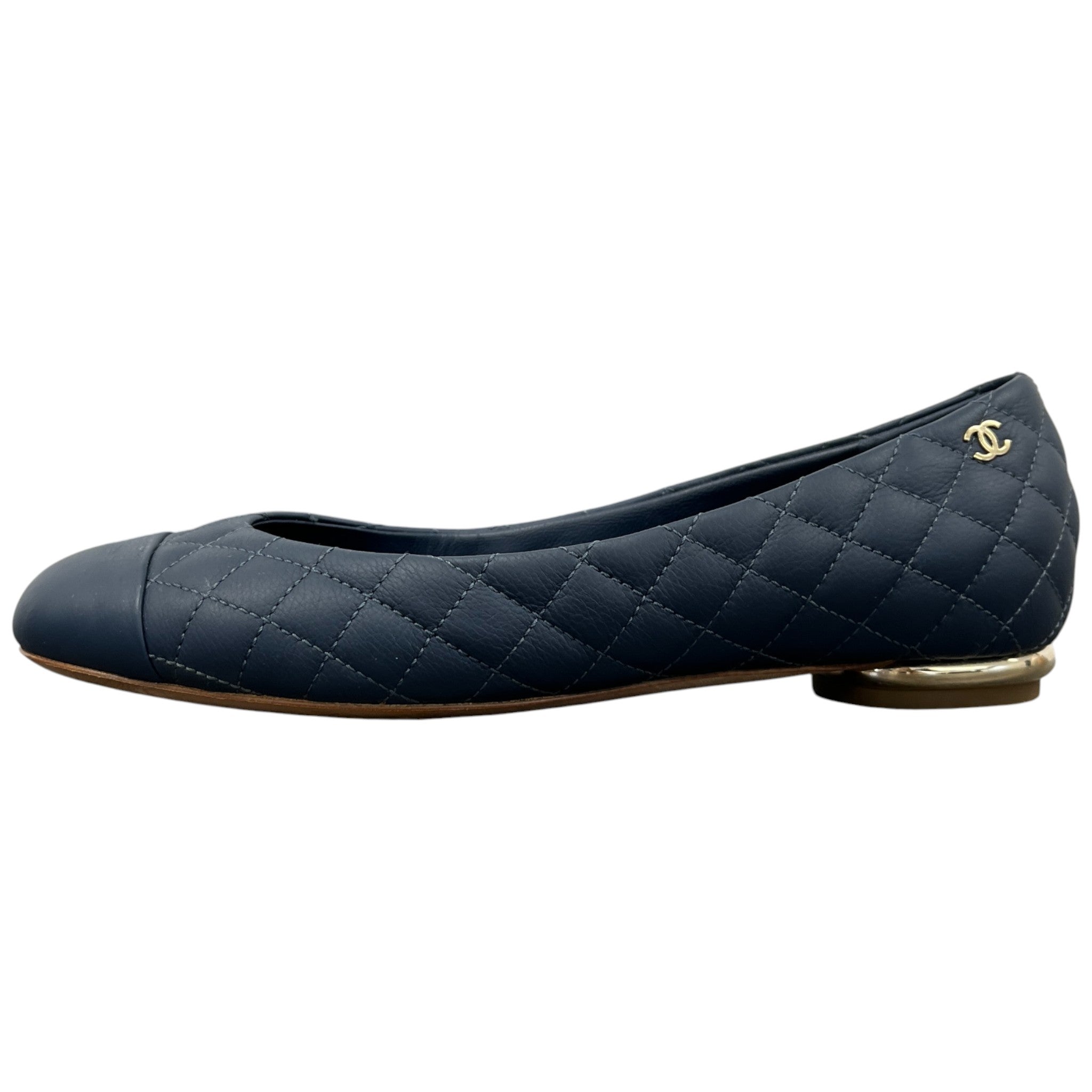 Women's Quilted Ballet Flats Mules Blue Size EU 36 / UK 3