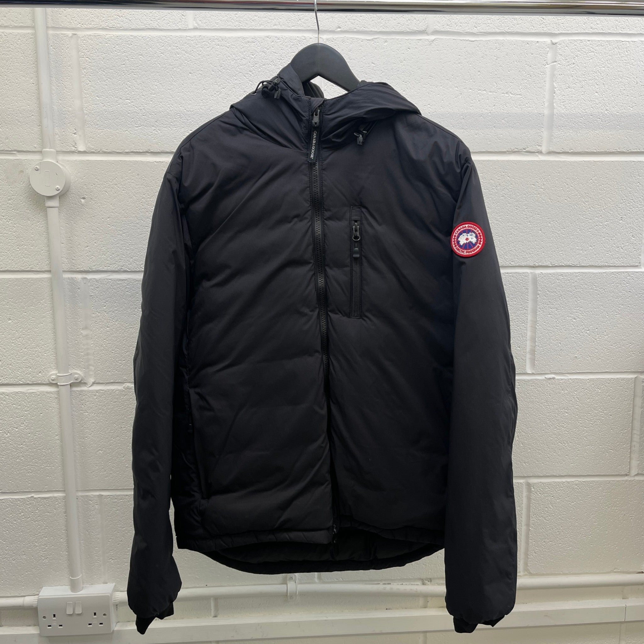 Men's Lodge Hoody Down Jacket Black Size L