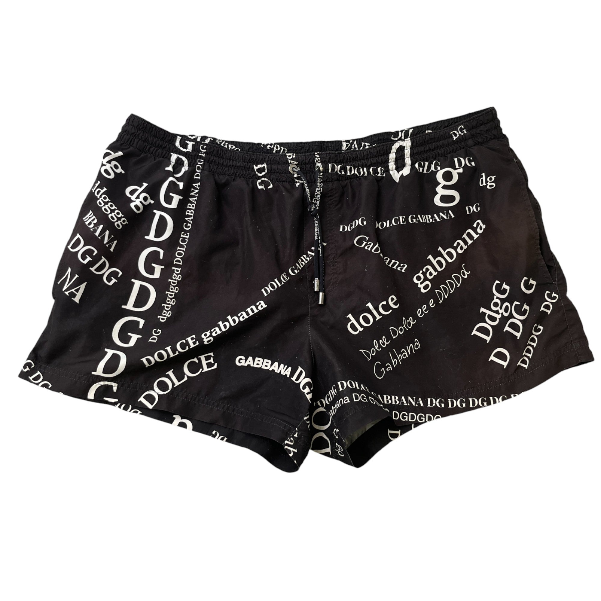 Men's All Over Dg Logo Swim Shorts Black Size XL