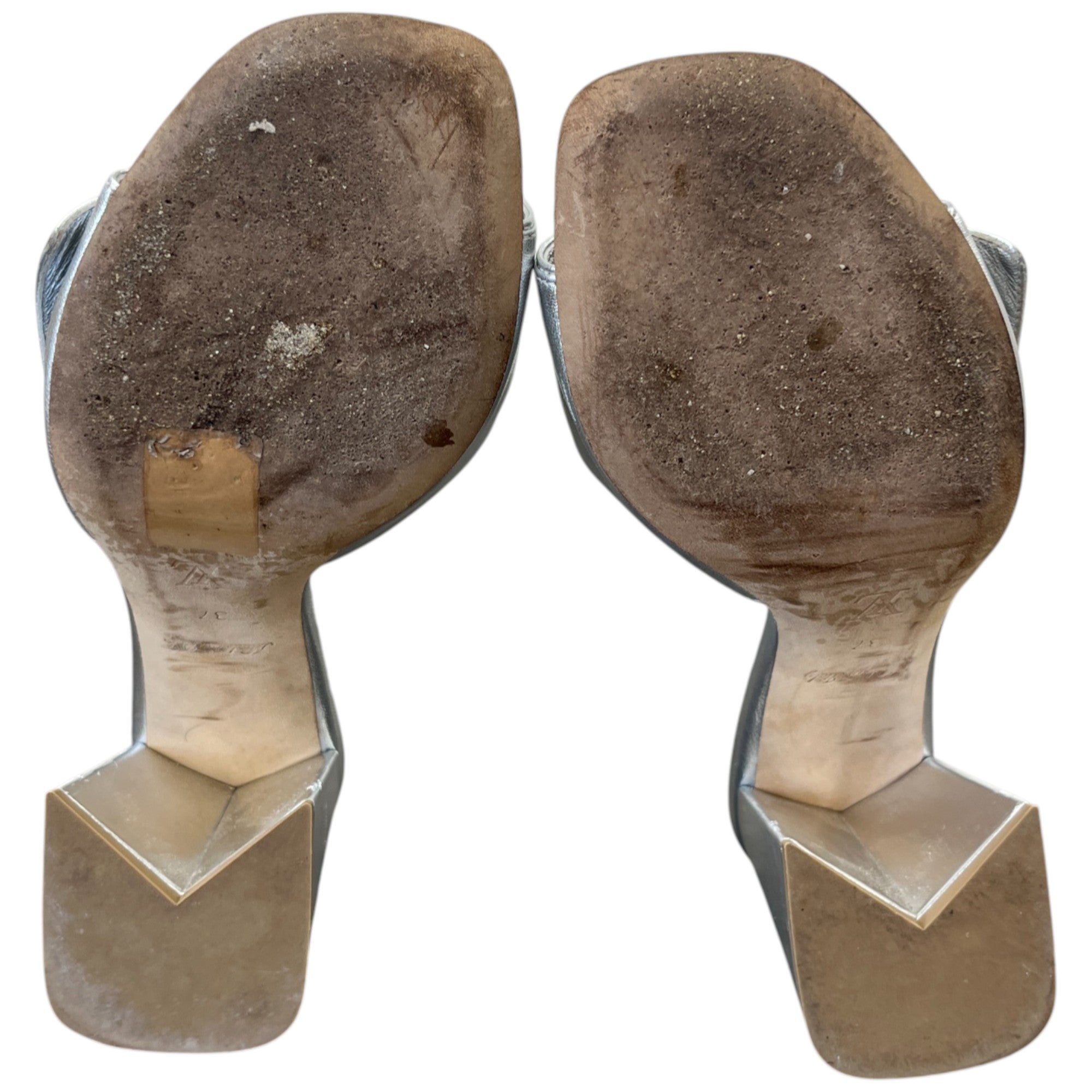 Women's Diamond Lv Logo Heels Silver Size EU 37 / UK 4