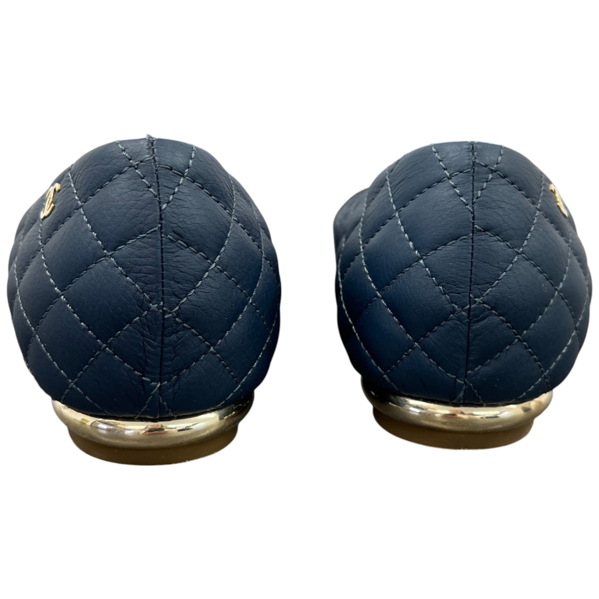 Women's Quilted Ballet Flats Mules Blue Size EU 36 / UK 3