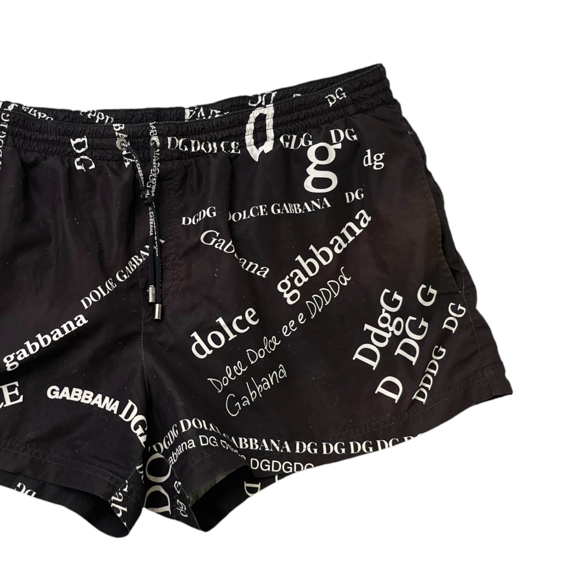 Men's All Over Dg Logo Swim Shorts Black Size XL