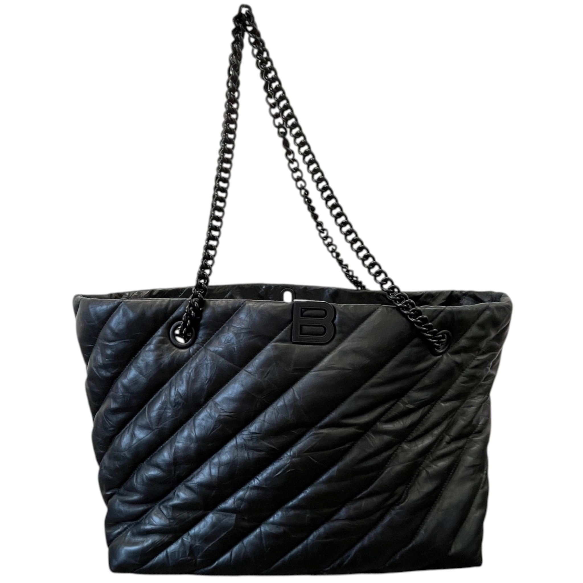 Women's Crush Large Quilted Tote Handbag Black