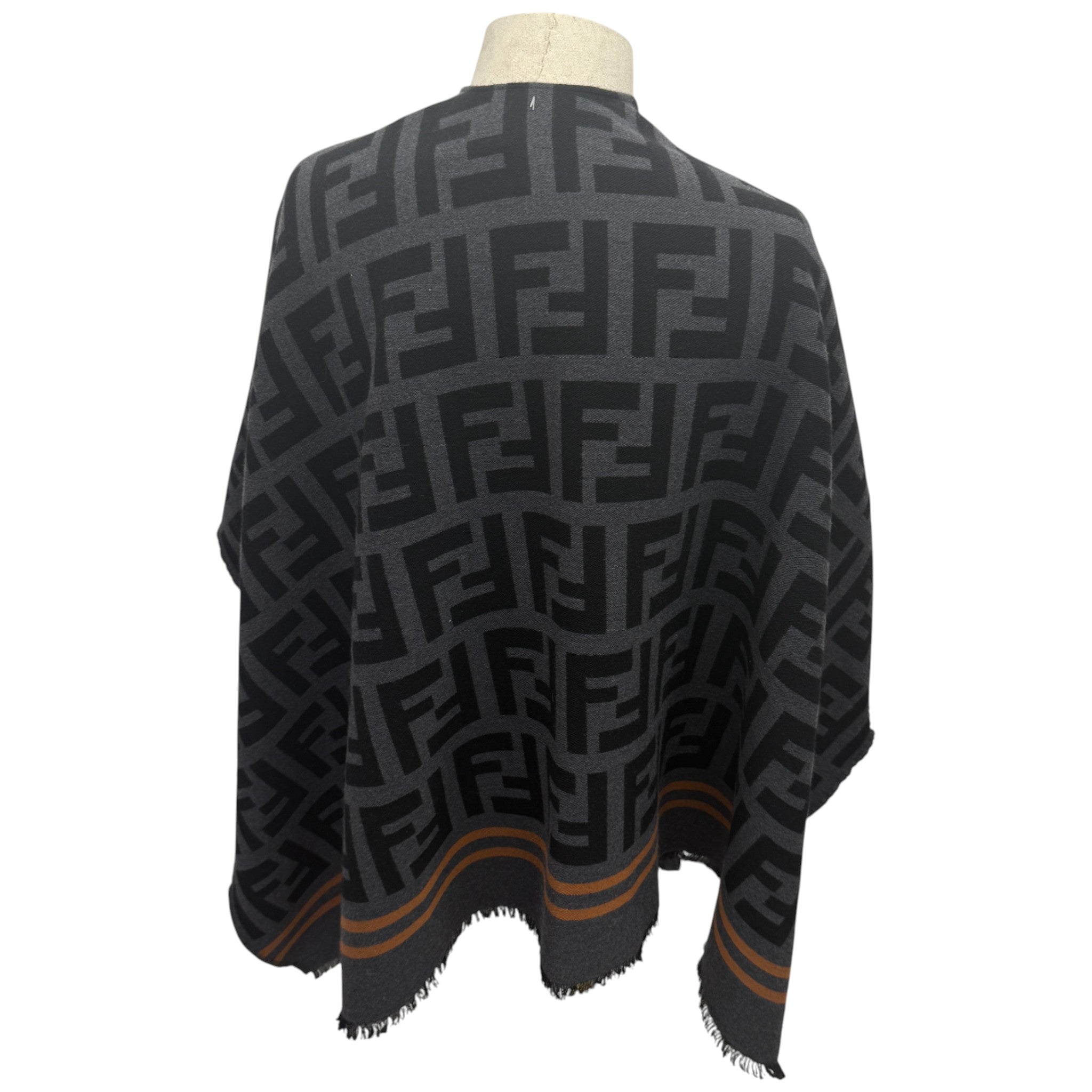 Women's Ff Monogram Poncho Charcoal