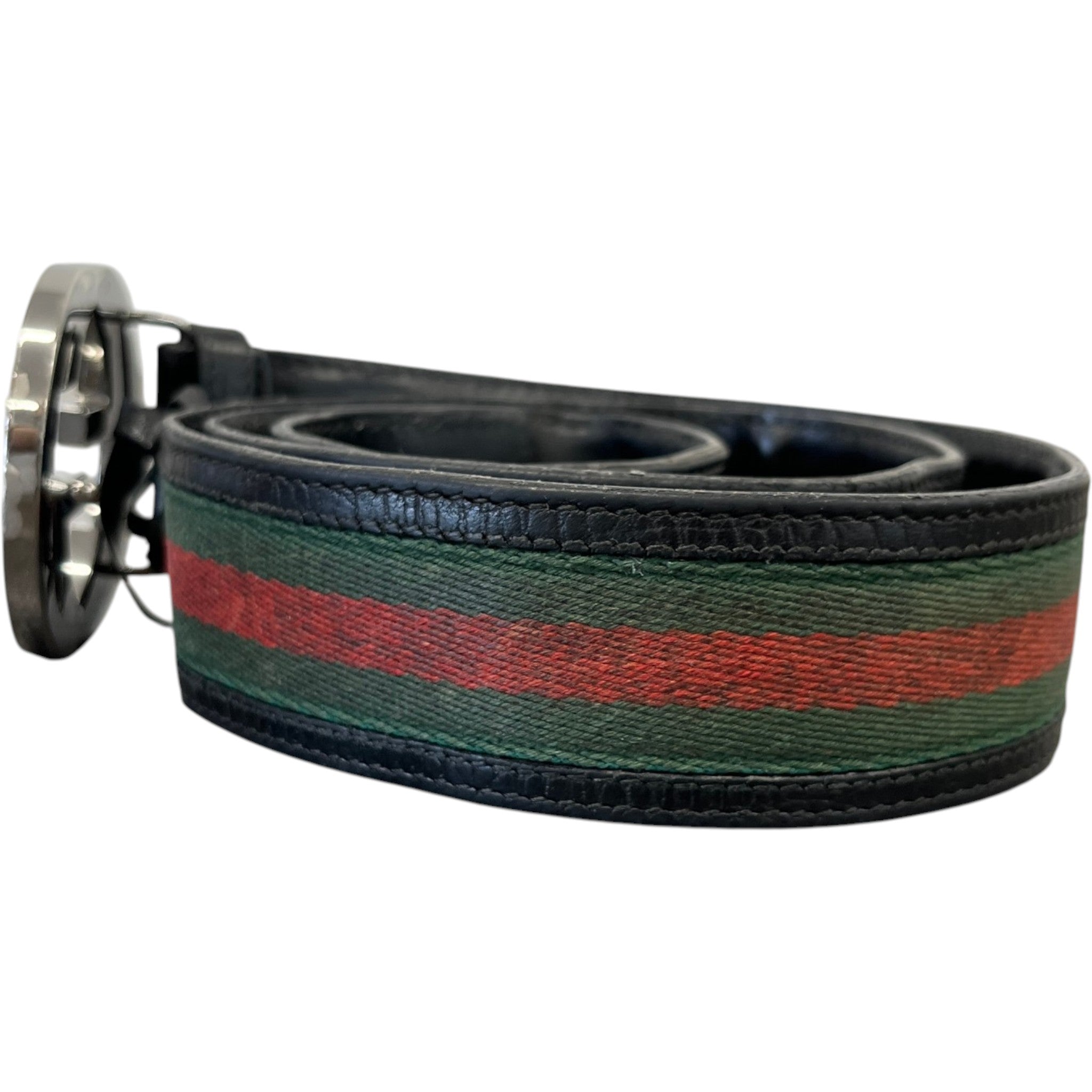 Men's Interlocking G Web Belt Black Size Waist 30"