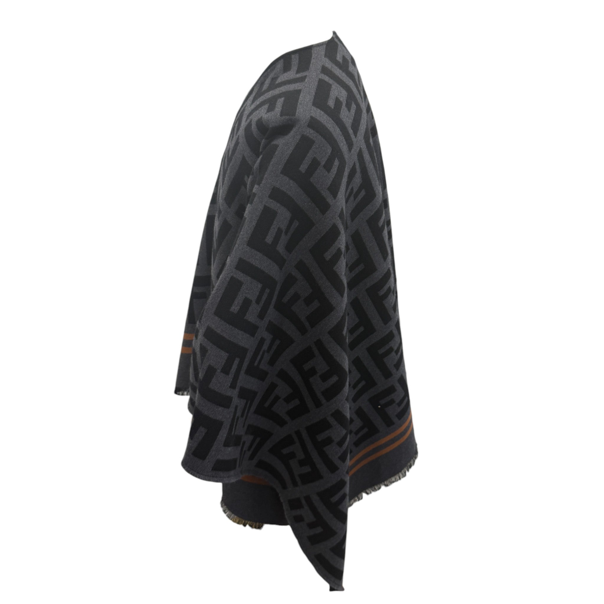 Women's Ff Monogram Poncho Charcoal