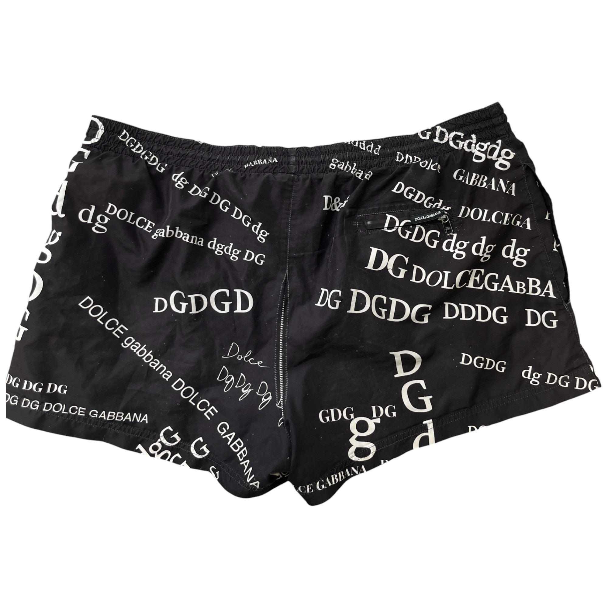 Men's All Over Dg Logo Swim Shorts Black Size XL