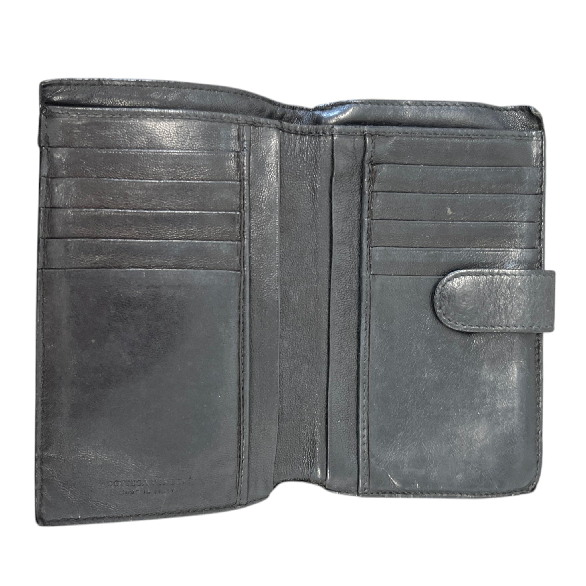 Women's Woven Intrecciato Wallet Black