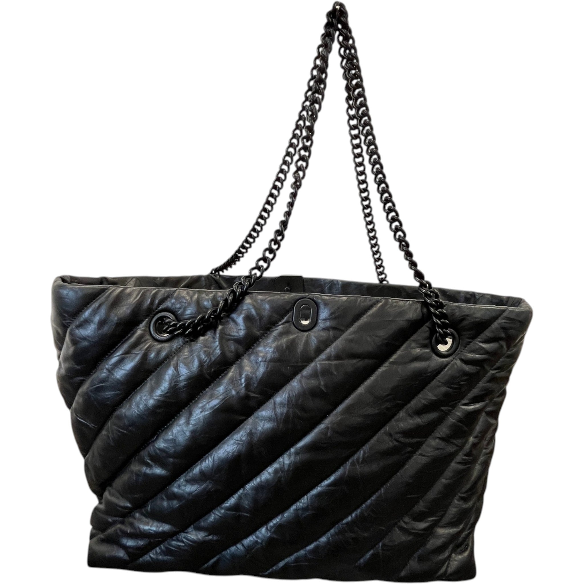 Women's Crush Large Quilted Tote Handbag Black