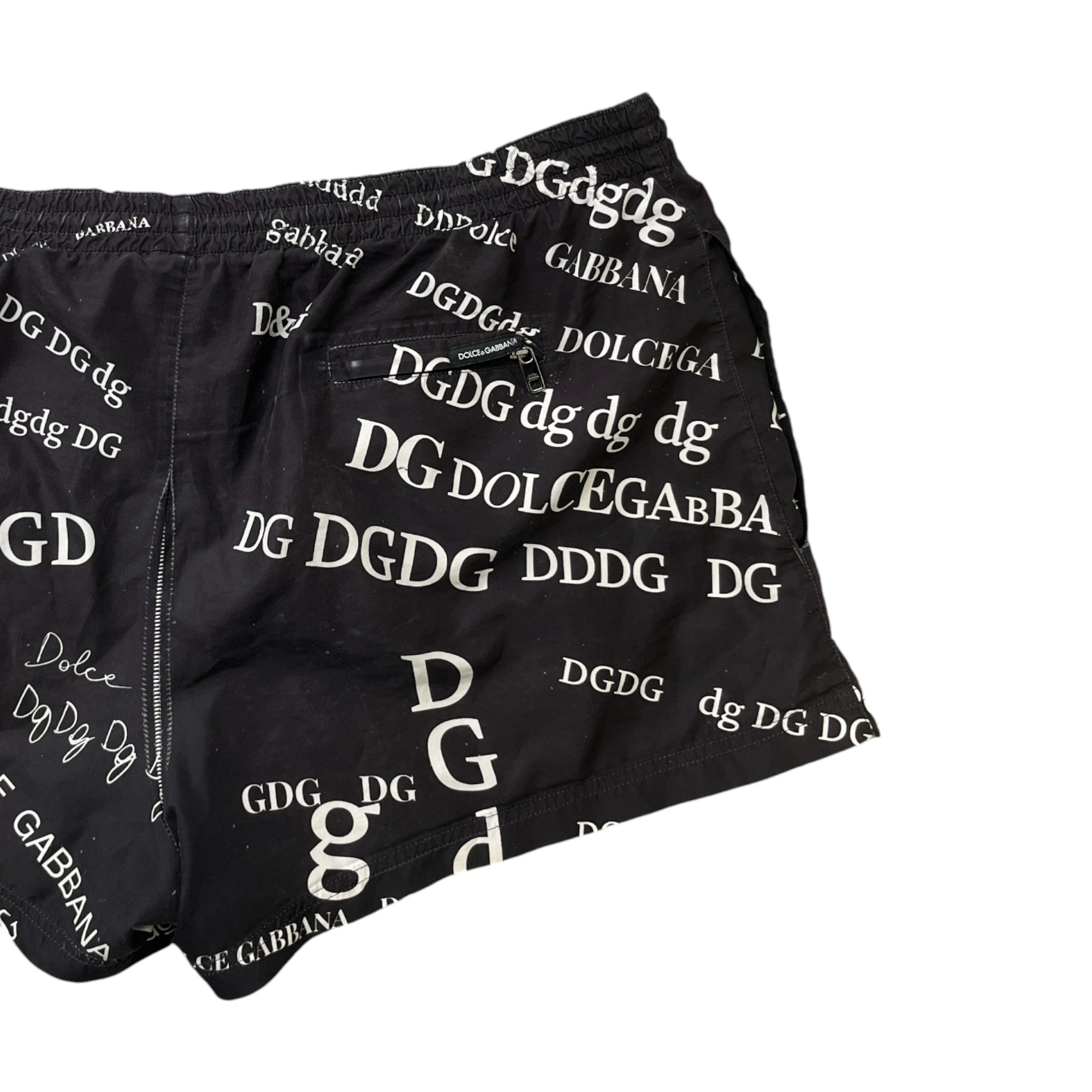 Men's All Over Dg Logo Swim Shorts Black Size XL