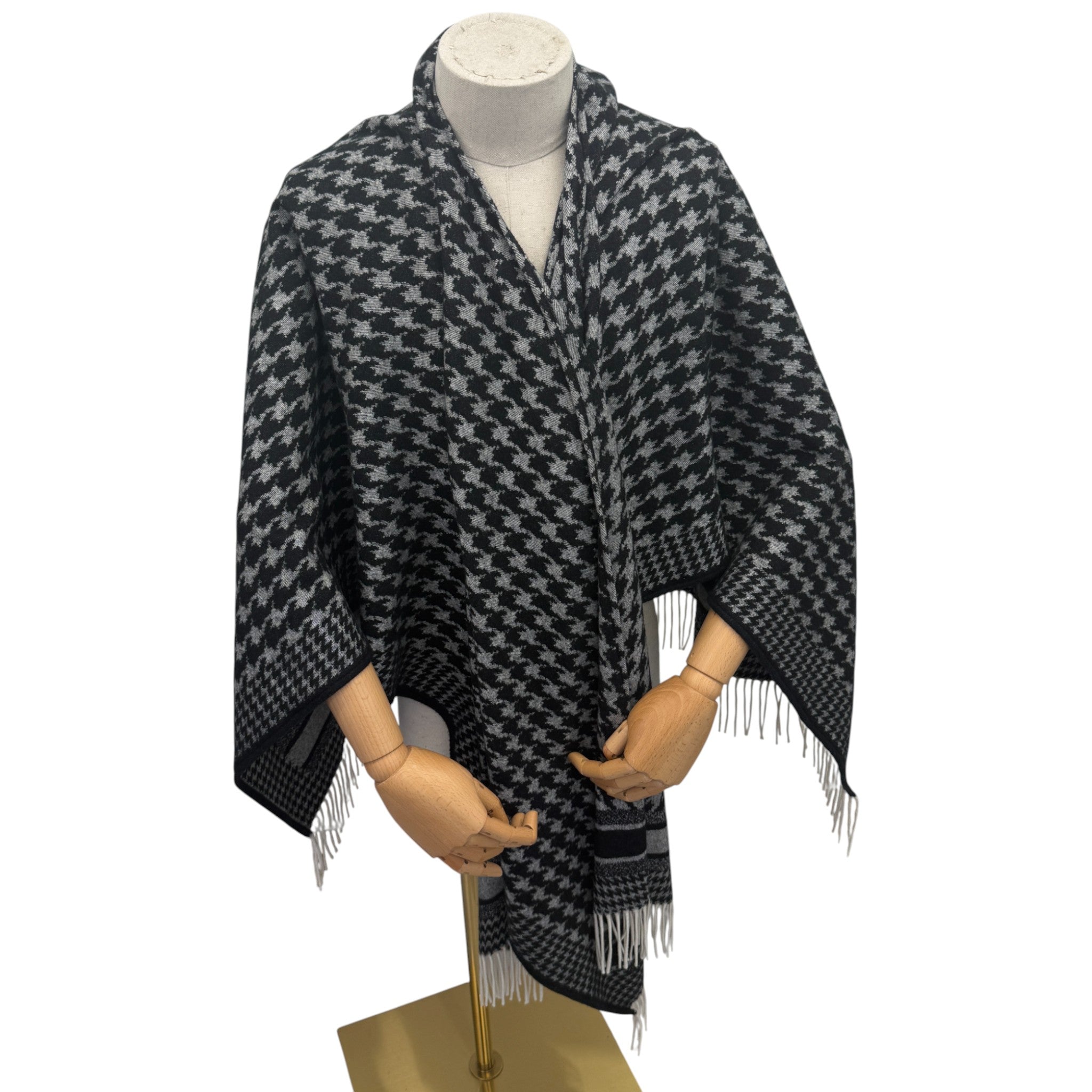 Women's Oblique Cashmere Poncho Grey