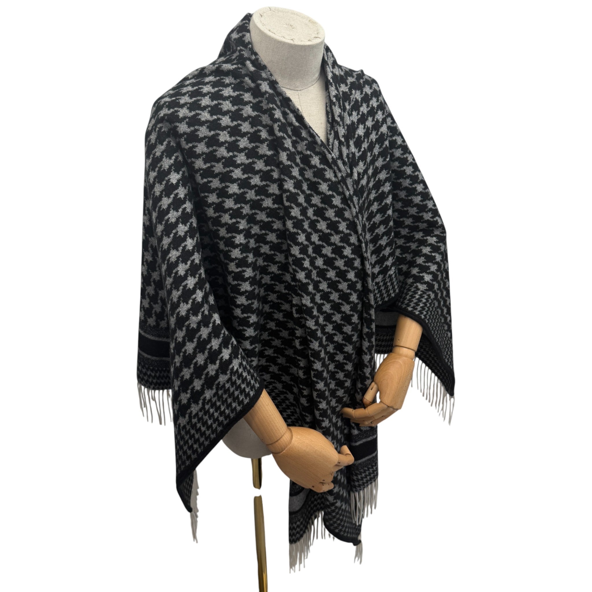 Women's Oblique Cashmere Poncho Grey