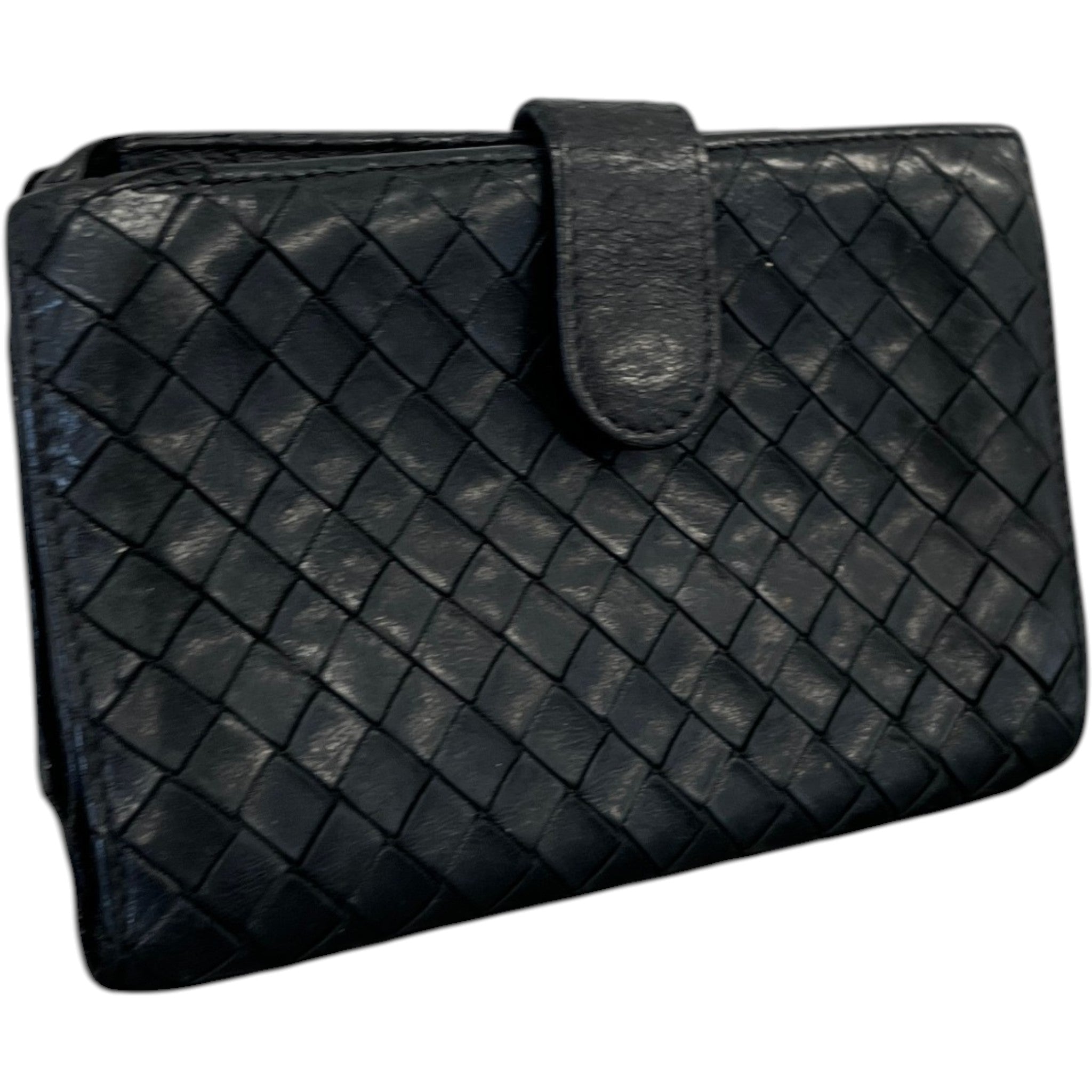 Women's Woven Intrecciato Wallet Black