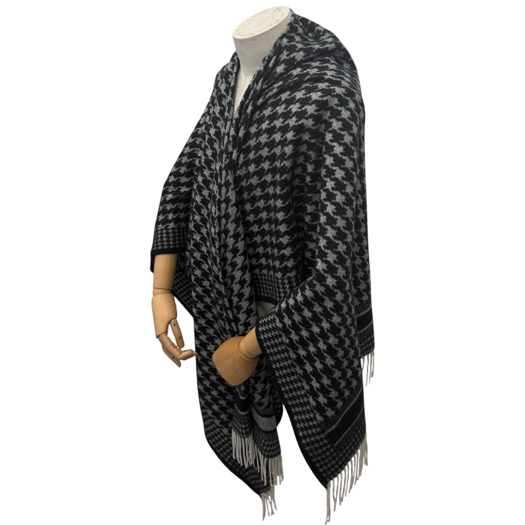 Women's Oblique Cashmere Poncho Grey