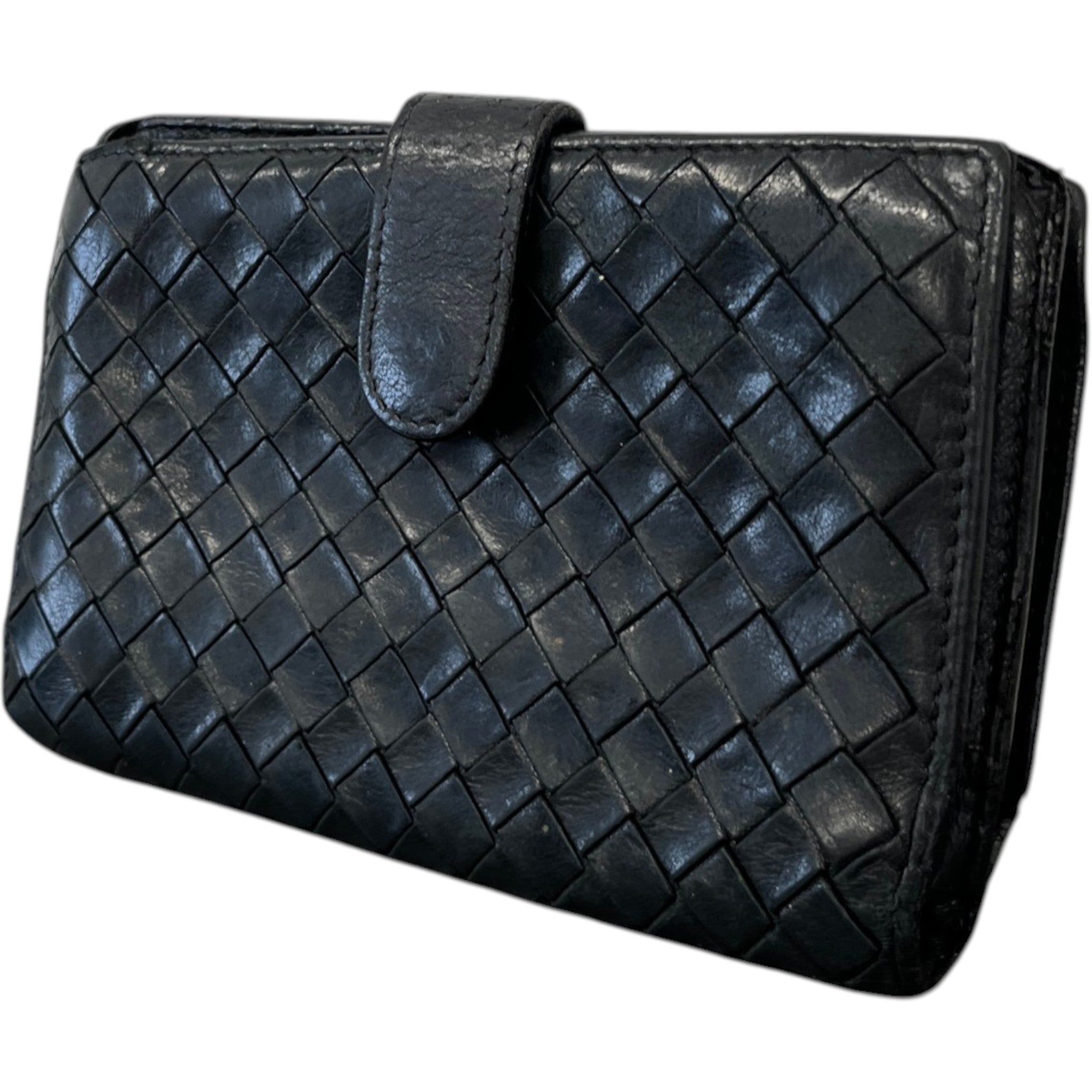 Women's Woven Intrecciato Wallet Black
