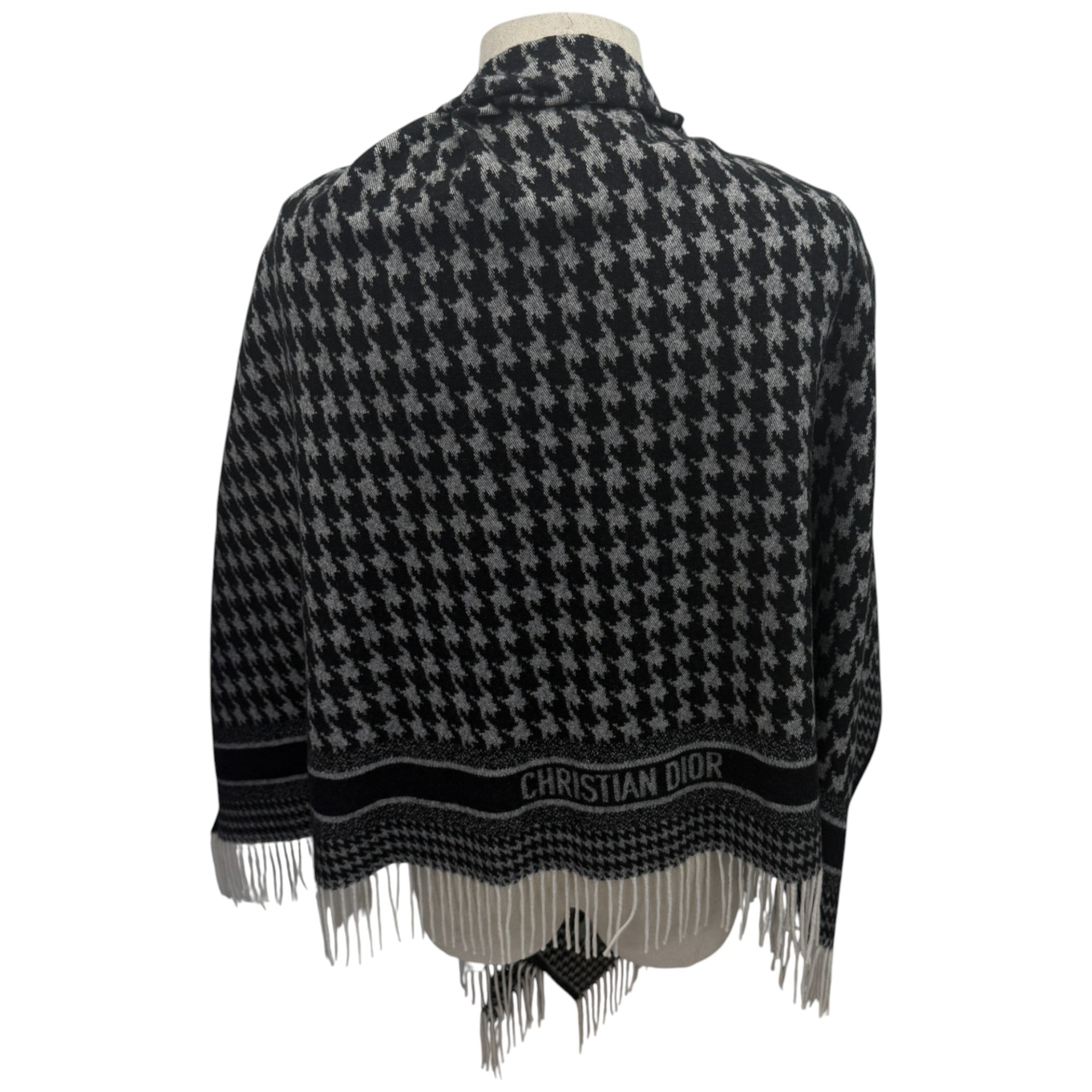 Women's Oblique Cashmere Poncho Grey