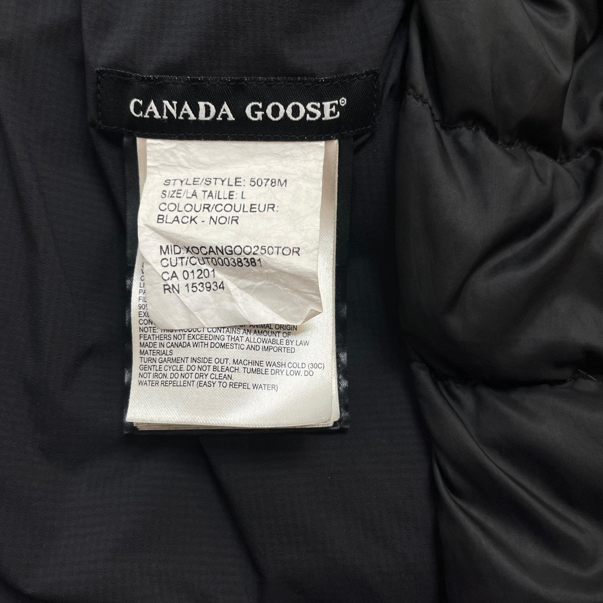 Men's Lodge Hoody Down Jacket Black Size L