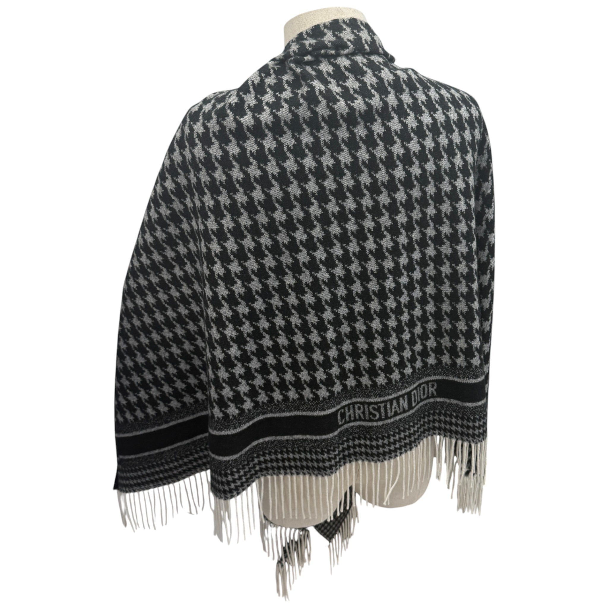 Women's Oblique Cashmere Poncho Grey