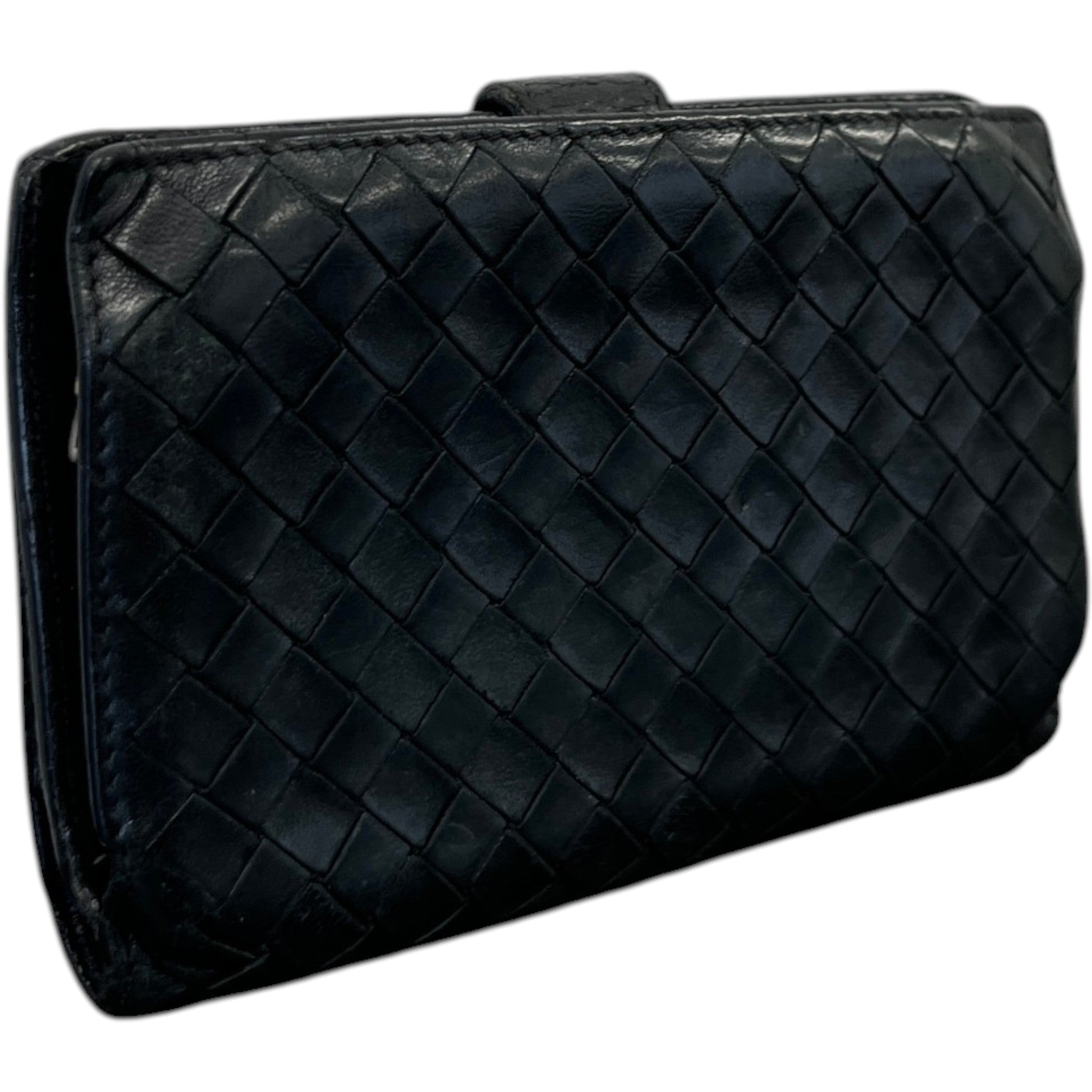 Women's Woven Intrecciato Wallet Black