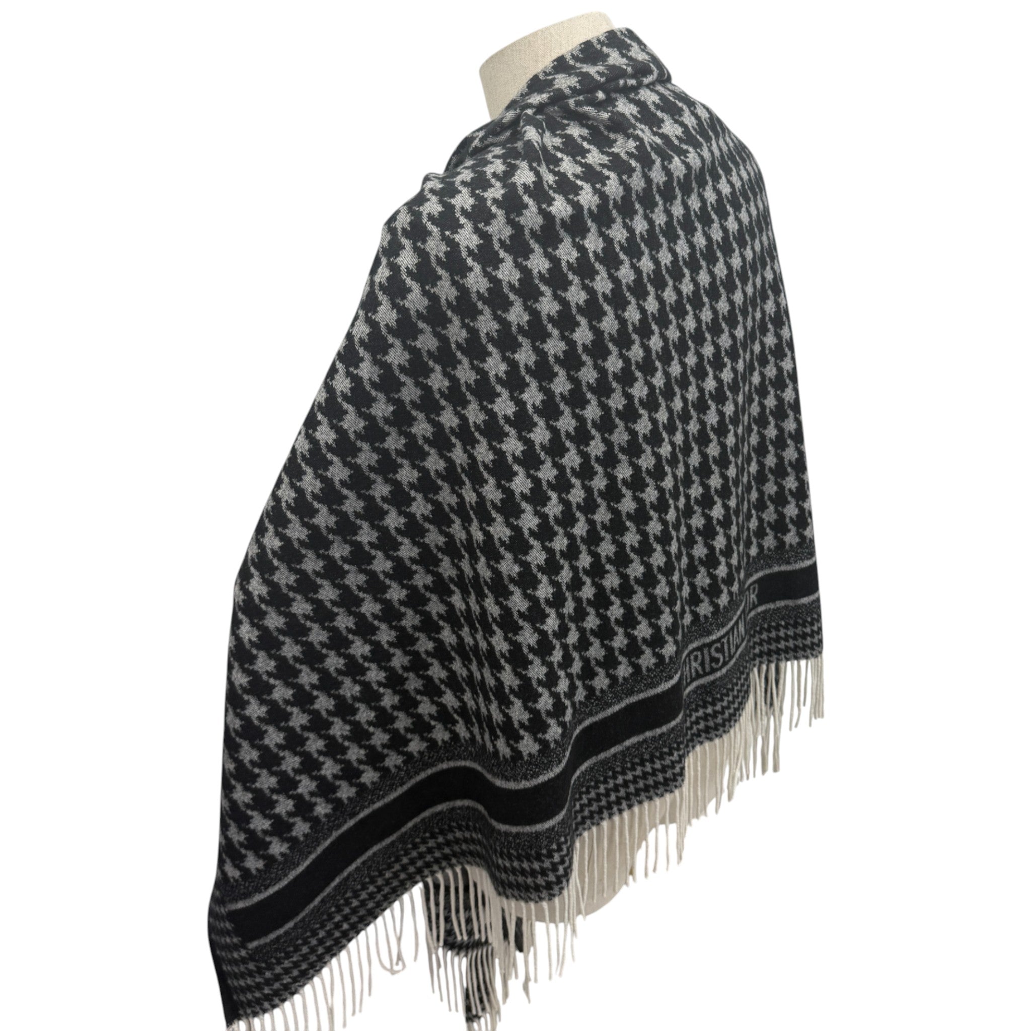 Women's Oblique Cashmere Poncho Grey