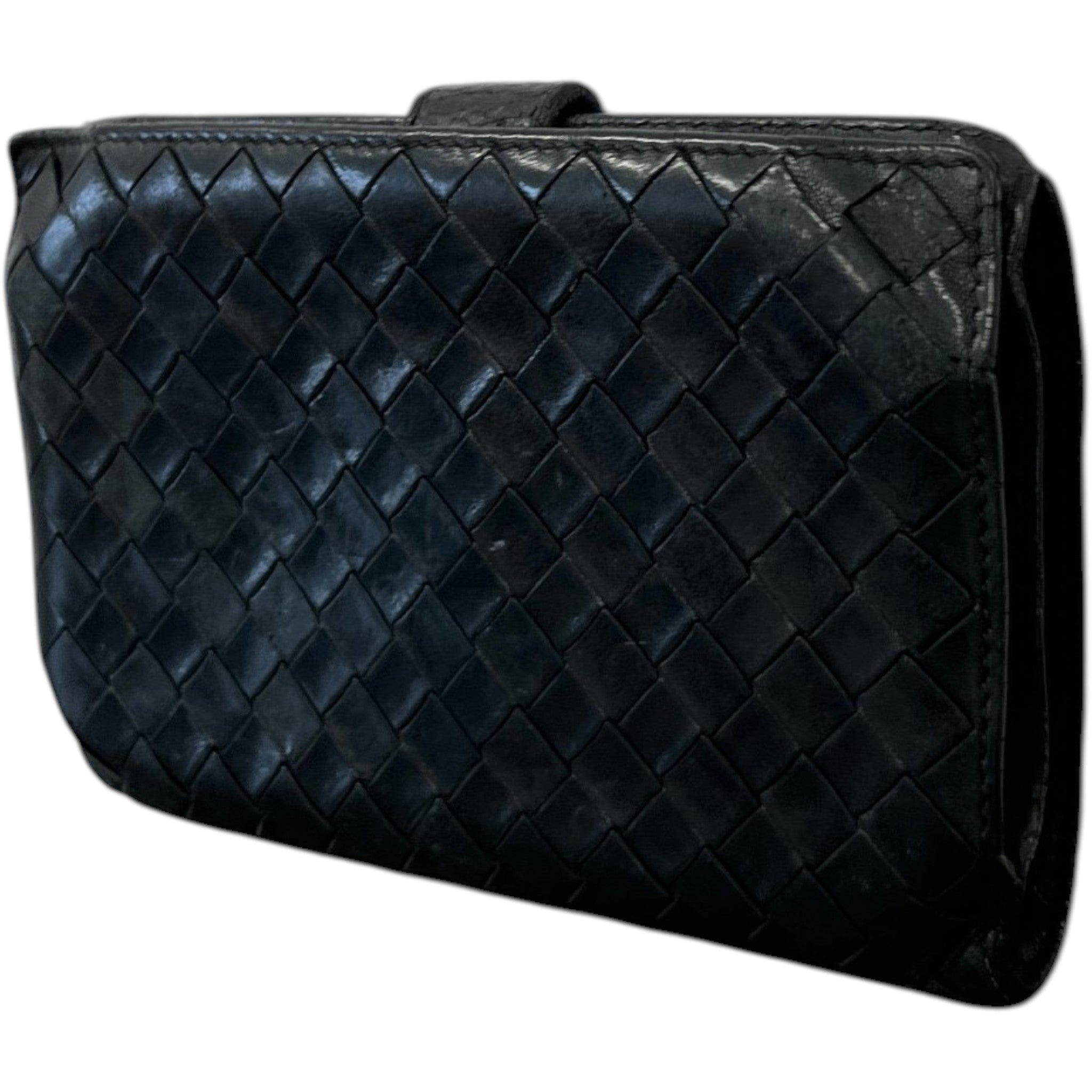 Women's Woven Intrecciato Wallet Black