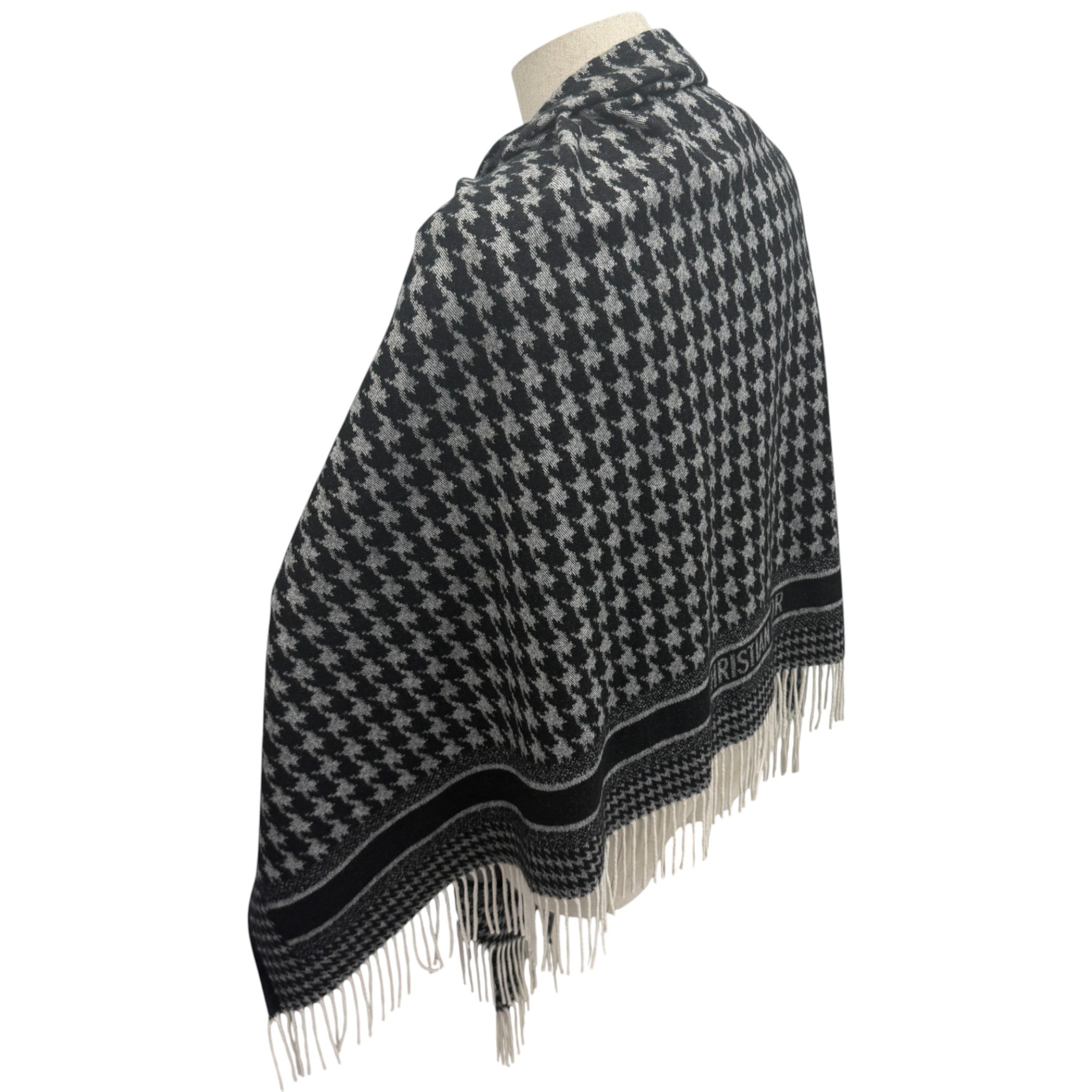 Women's Oblique Cashmere Poncho Grey