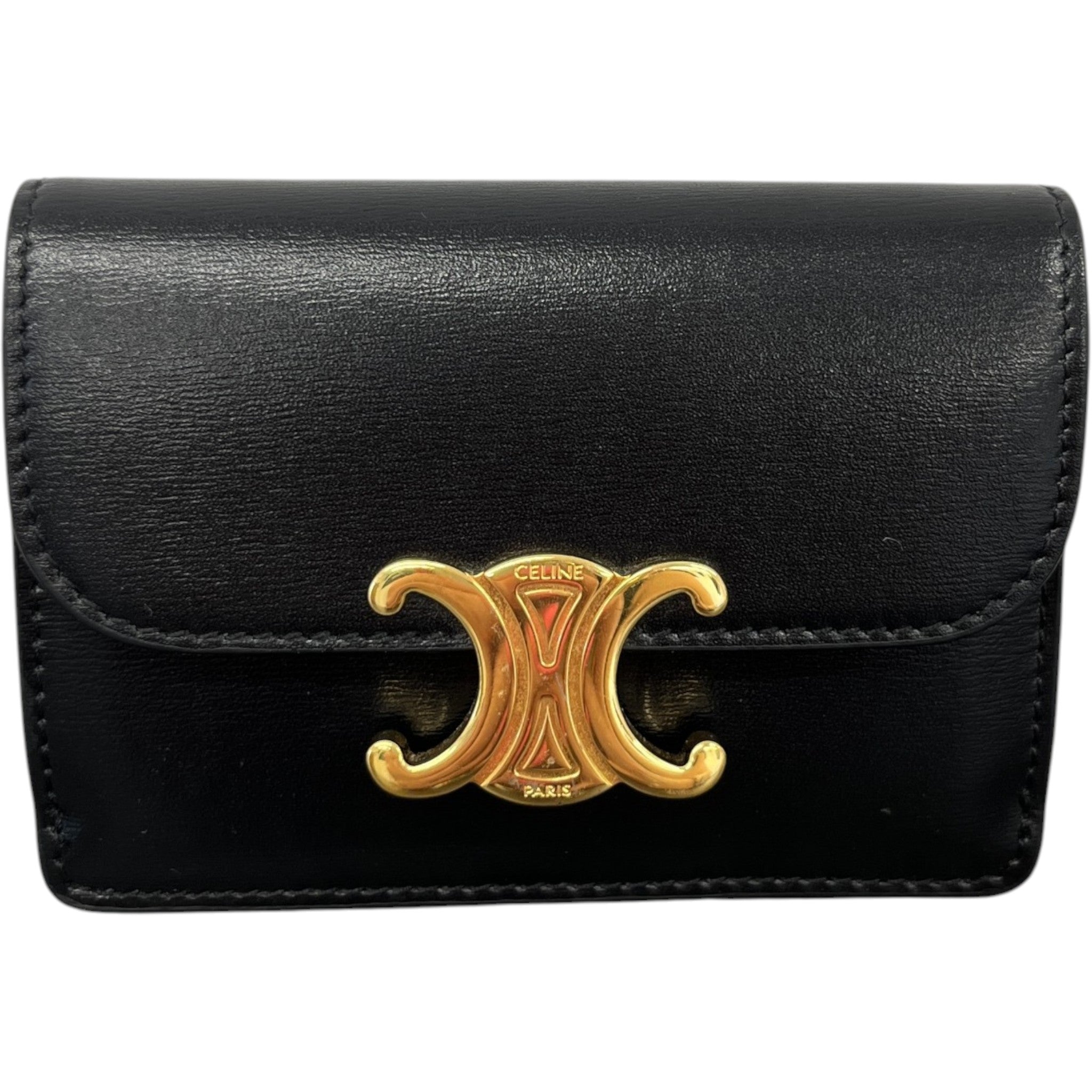 Women's Small Flap Triomphe Wallet Black