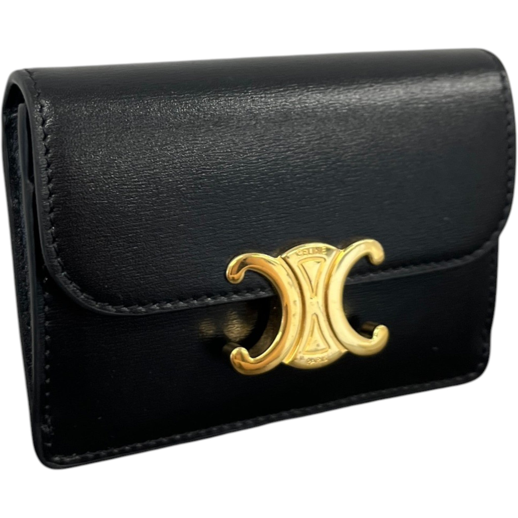 Women's Small Flap Triomphe Wallet Black