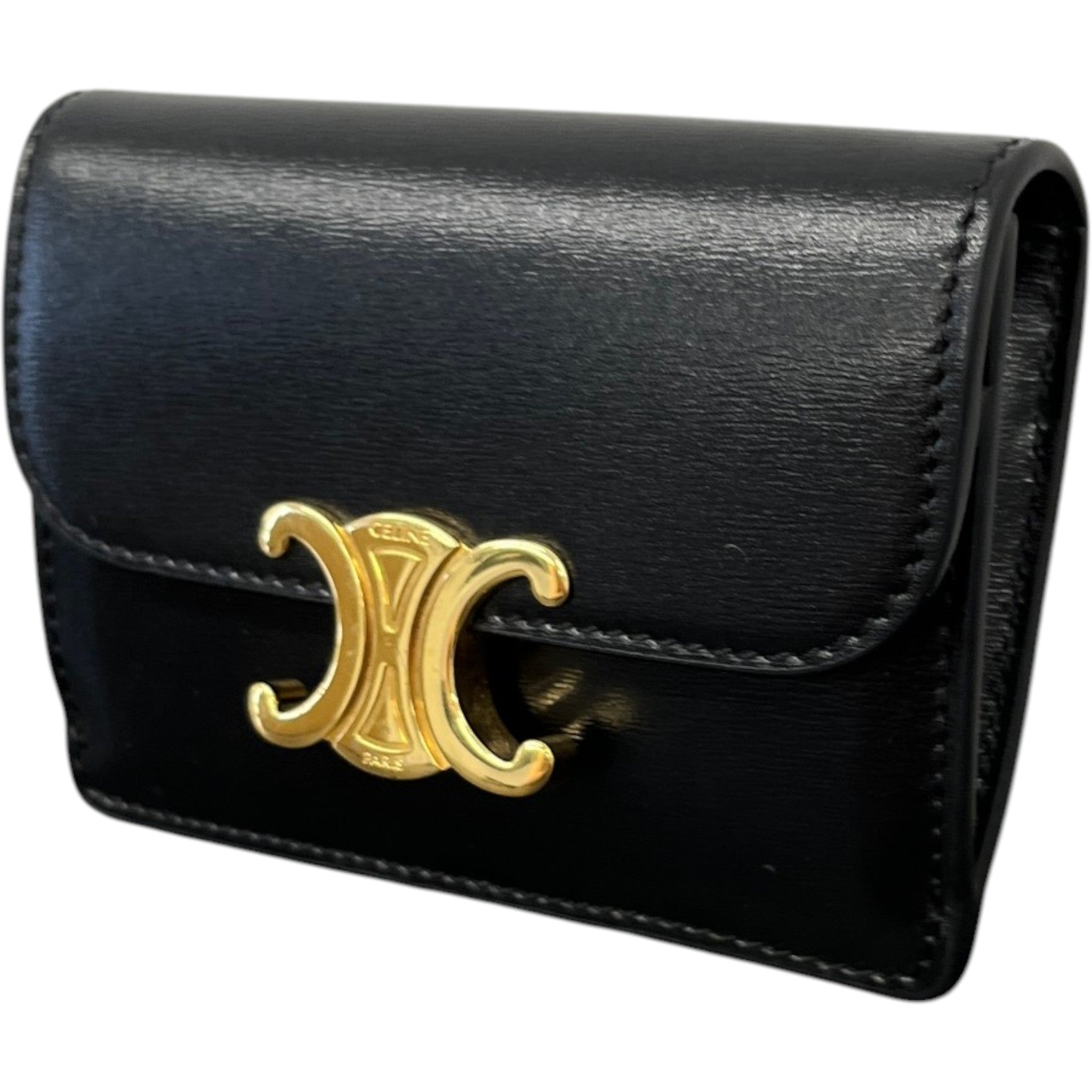 Women's Small Flap Triomphe Wallet Black