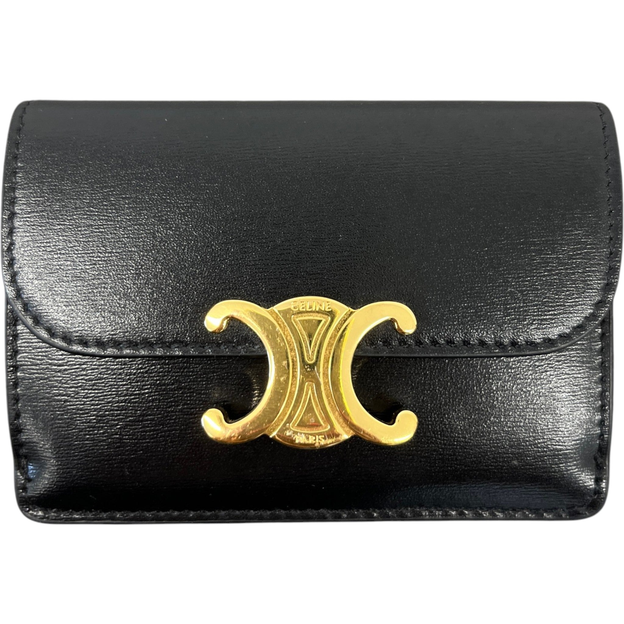 Women's Small Flap Triomphe Wallet Black