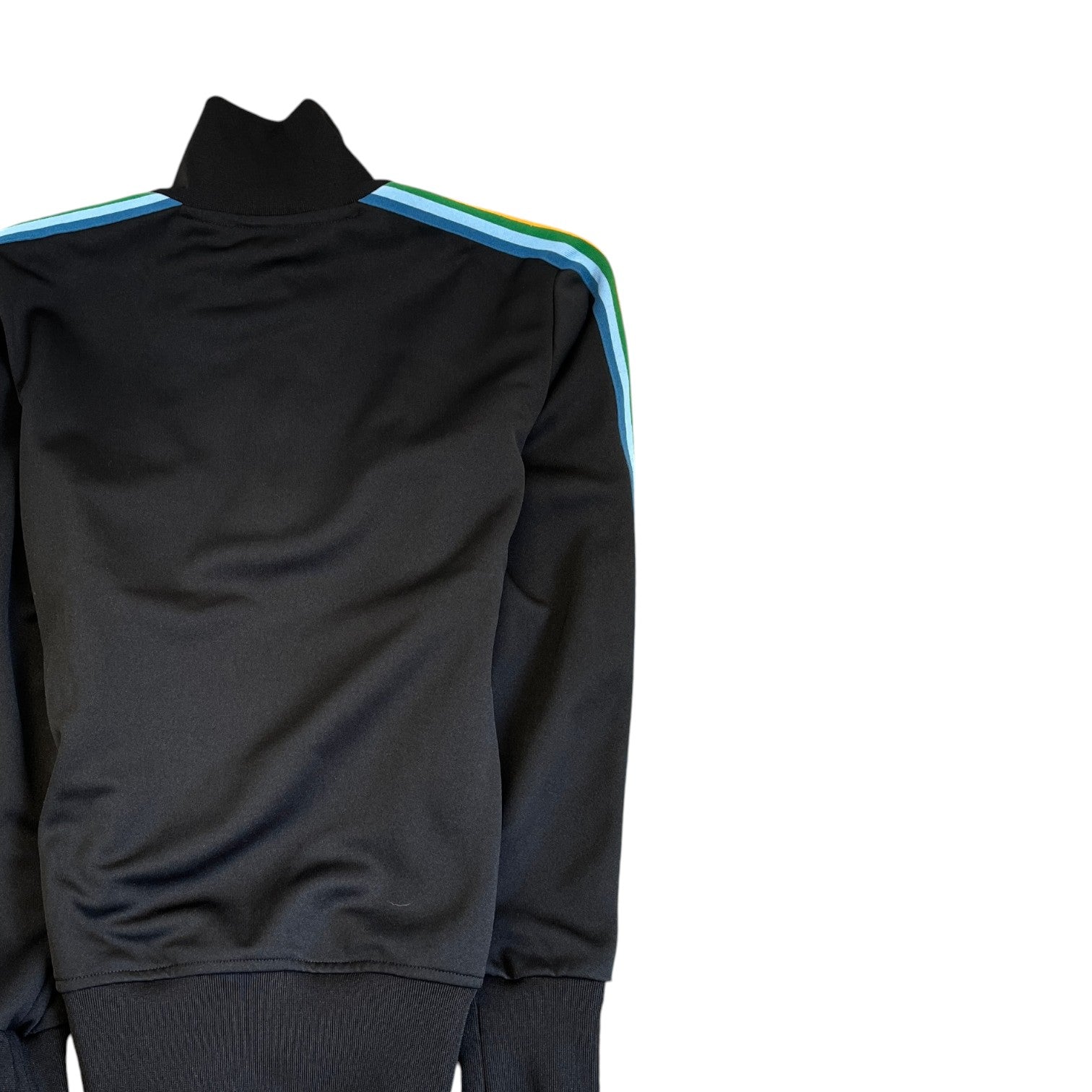 Men's Rainbow Stripe Track Jacket Black Size S