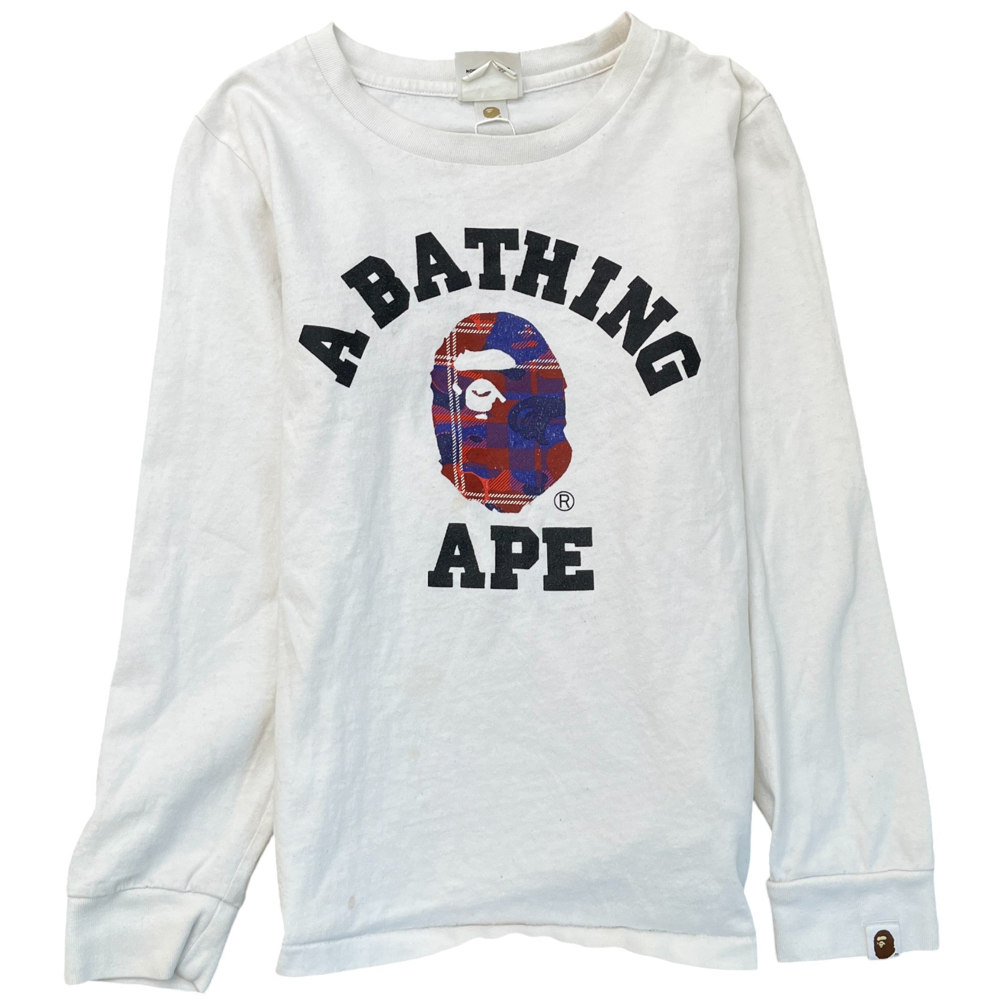 Women's Gorilla Logo Long Sleeve T-Shirt White Size XS