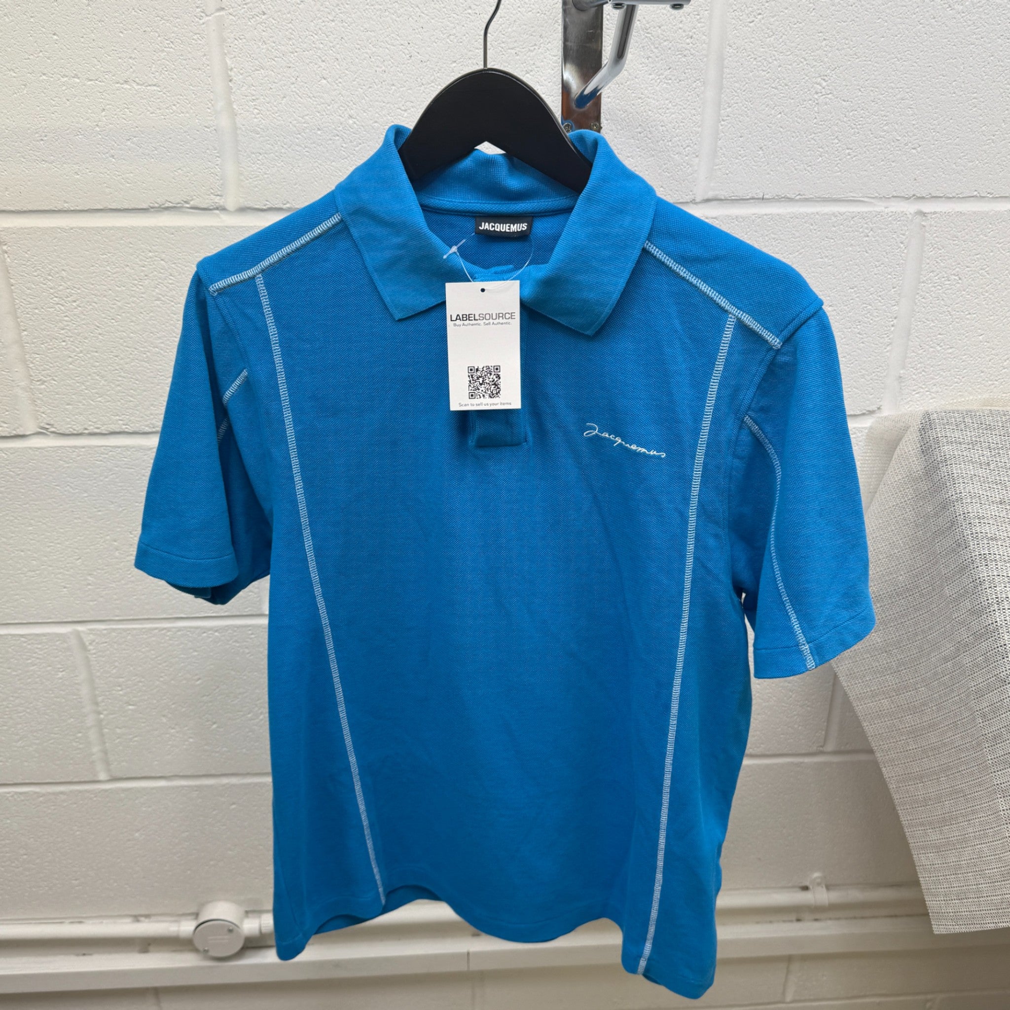 Men's Vainilla Brand-Embroidered Polo Shirt Blue Size M