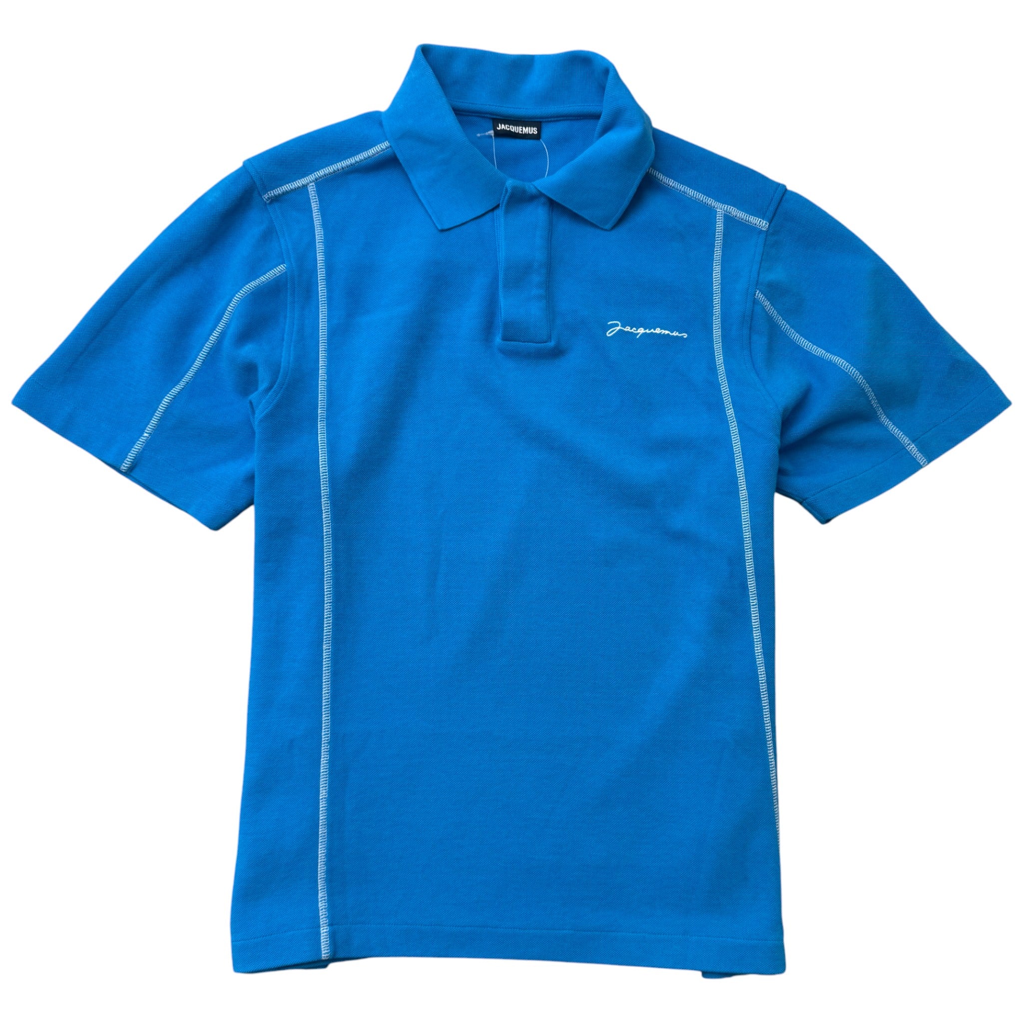 Men's Vainilla Brand-Embroidered Polo Shirt Blue Size M