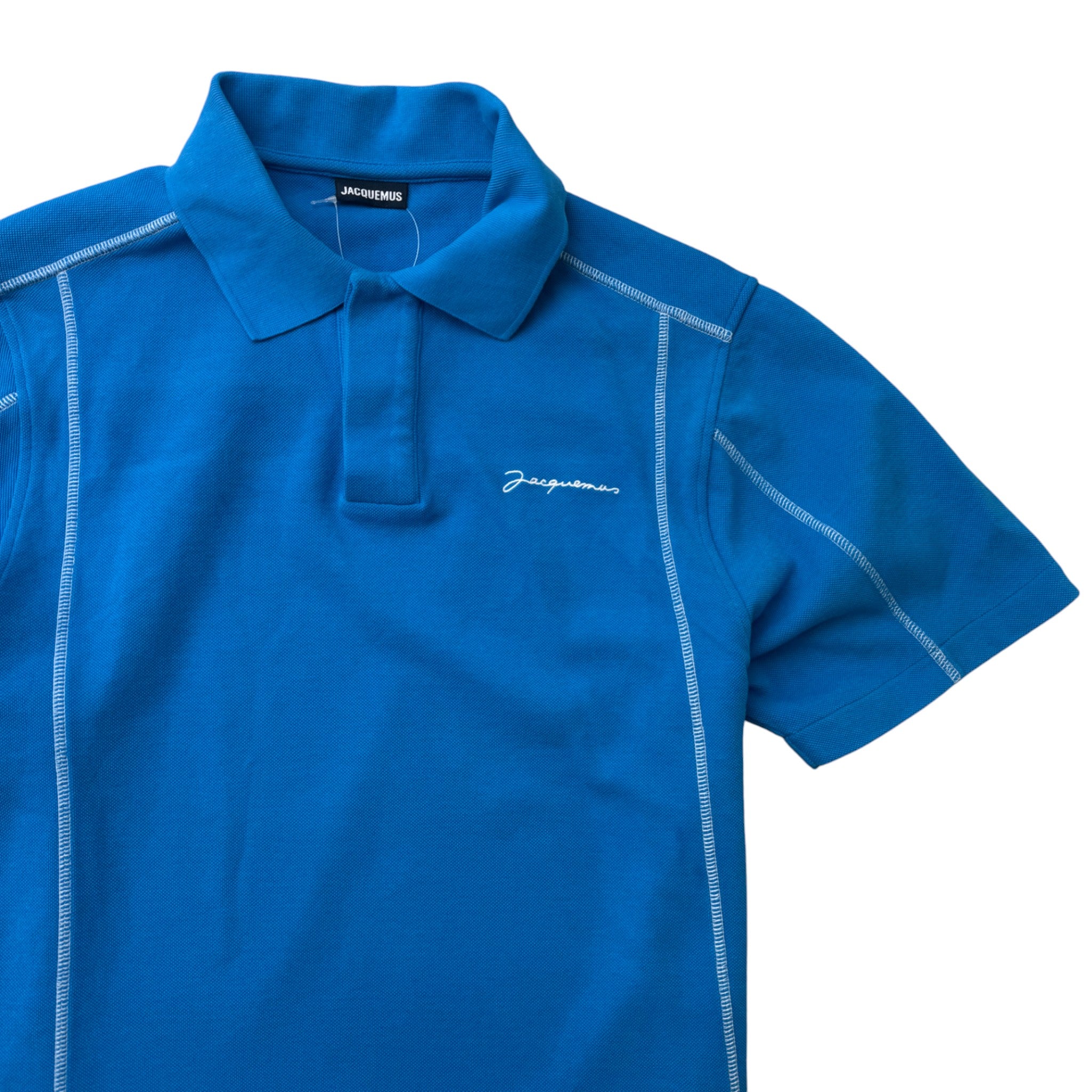 Men's Vainilla Brand-Embroidered Polo Shirt Blue Size M