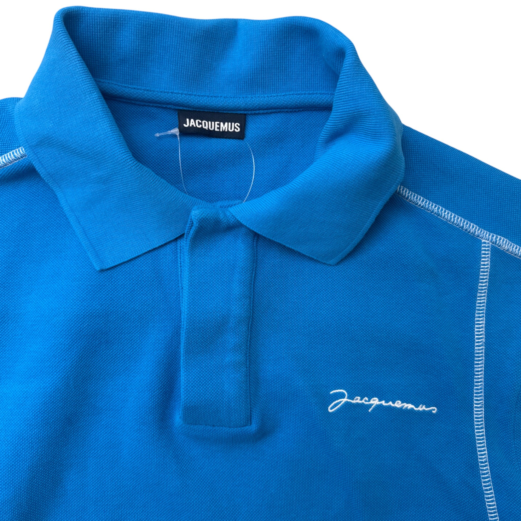 Men's Vainilla Brand-Embroidered Polo Shirt Blue Size M